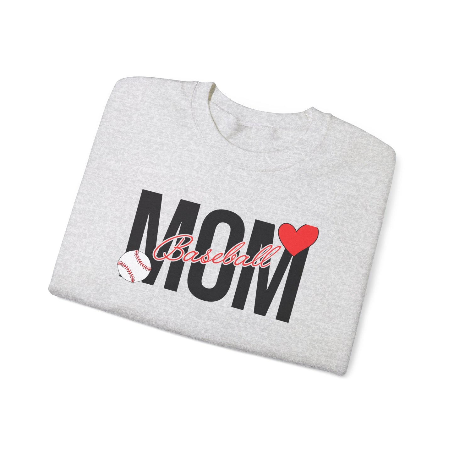 Baseball Mom Heart Unisex Heavy Blend™ Crewneck Sweatshirt