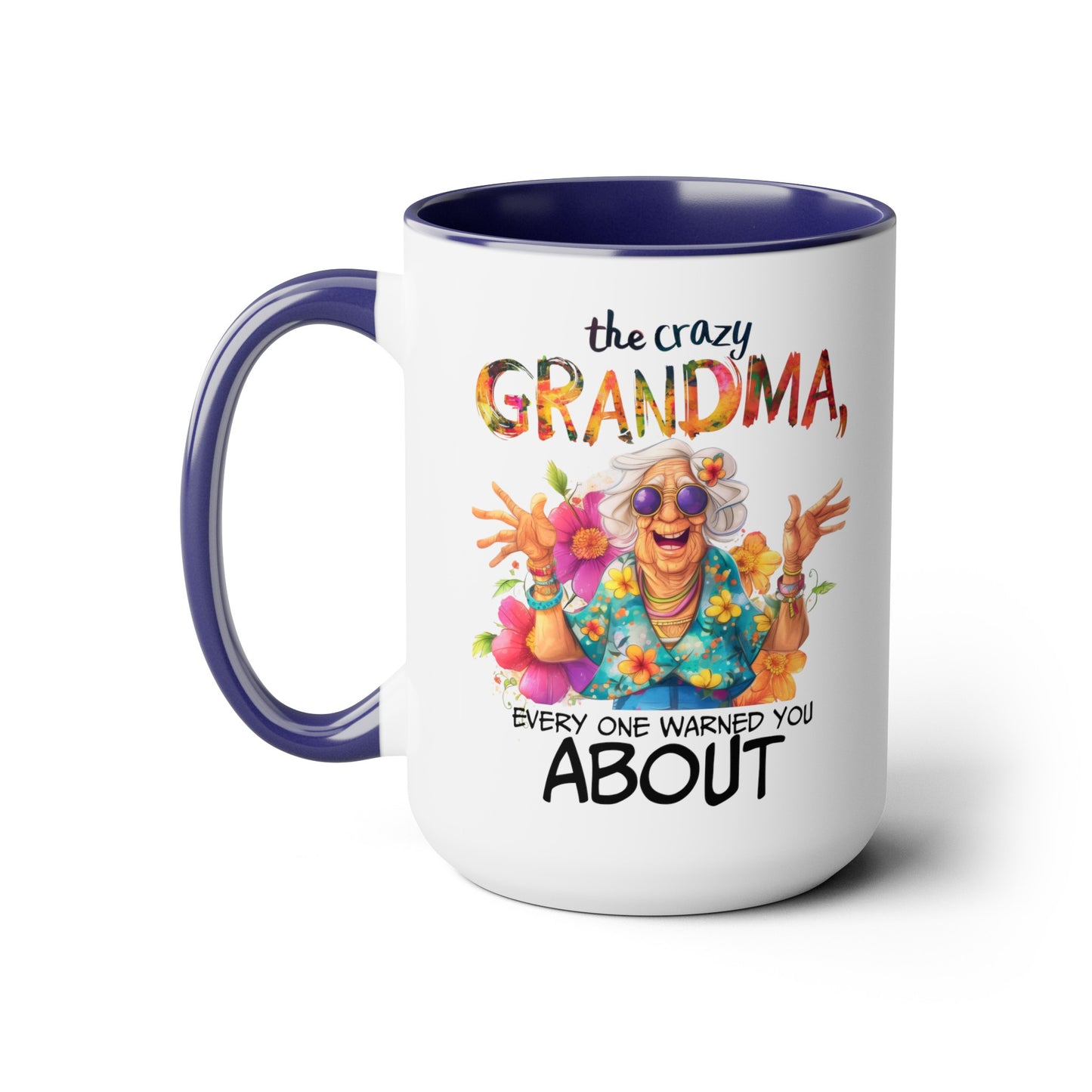 Crazy Grandma Two-Tone Coffee Mugs, 15oz