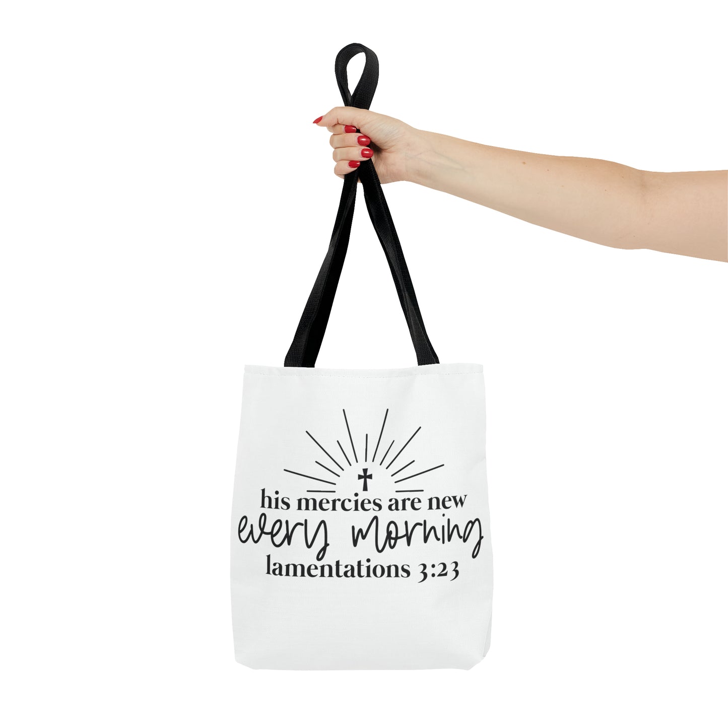 His Mercies Tote Bag (AOP)