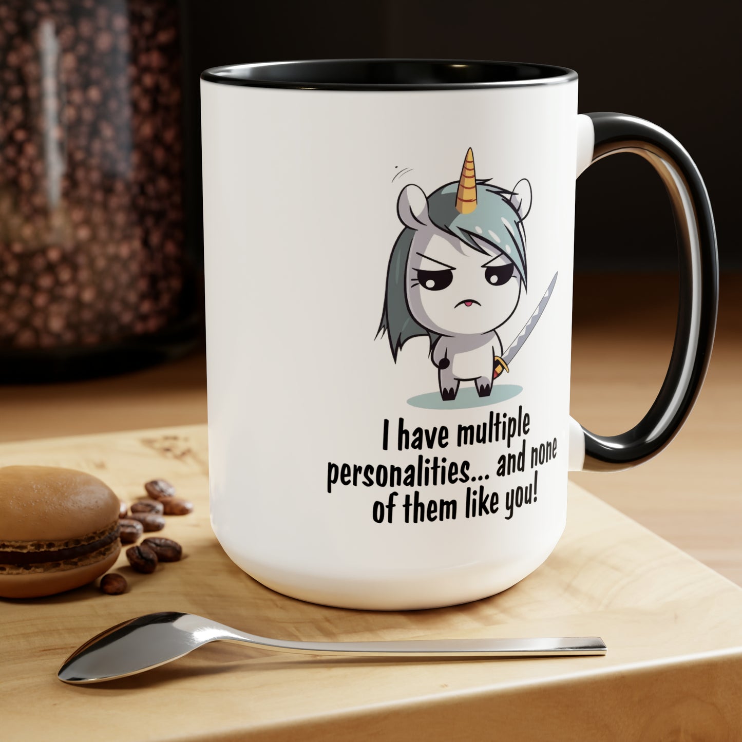 Multiple Personalities Two-Tone Coffee Mugs, 15oz