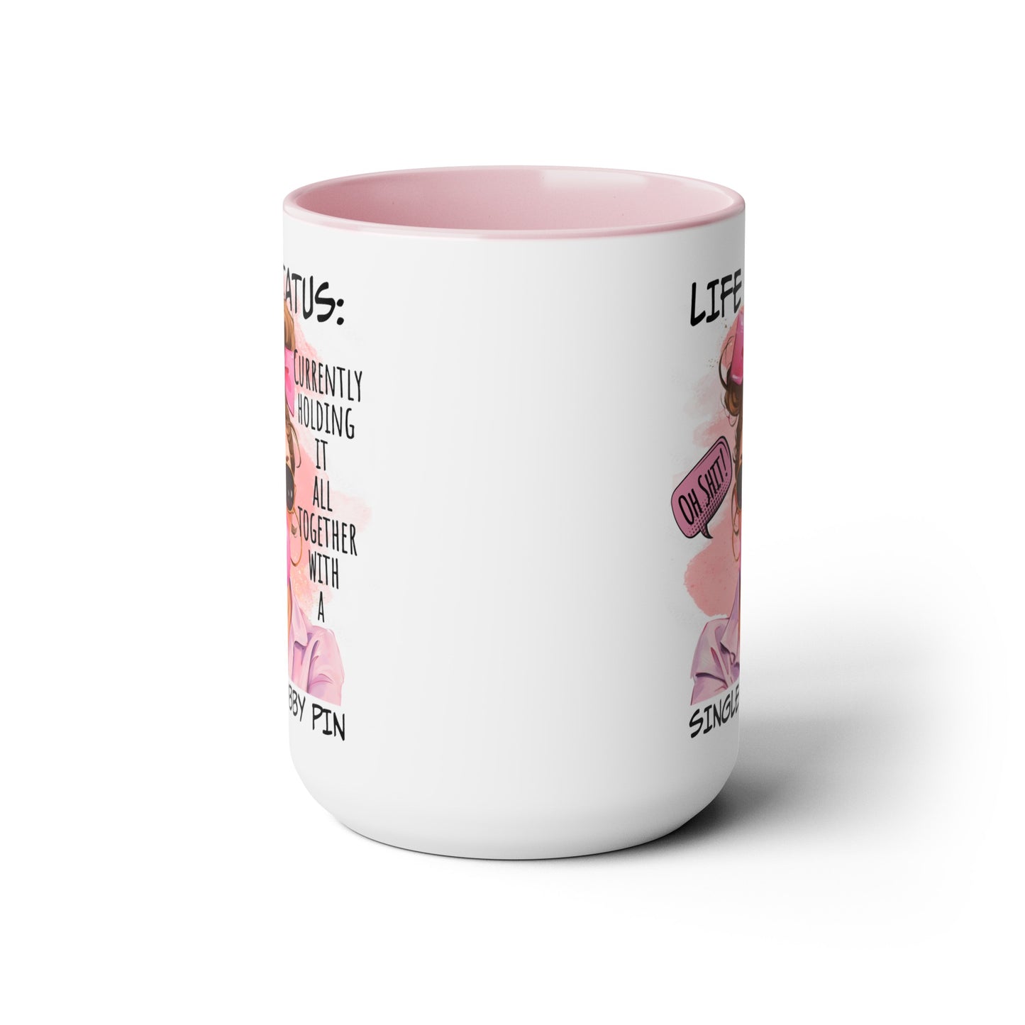 Life Status Two-Tone Coffee Mugs, 15oz