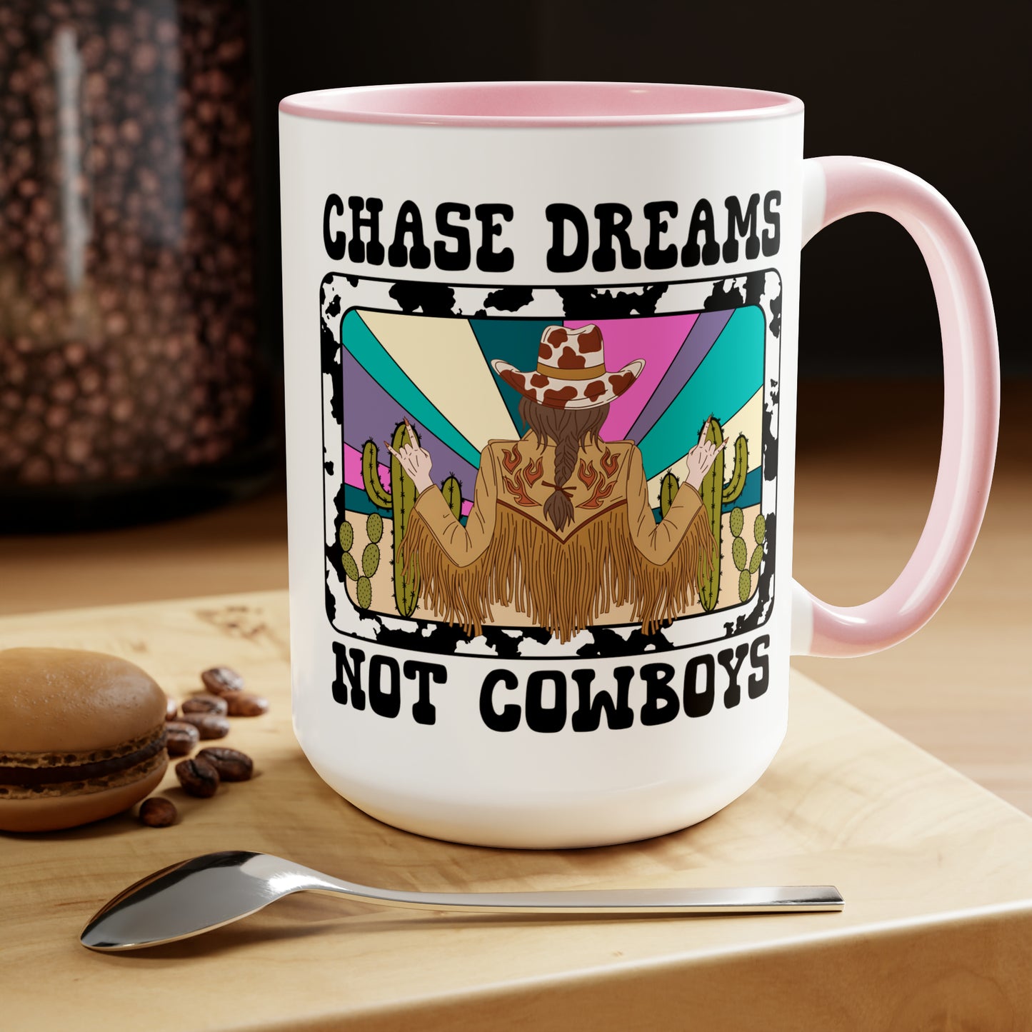 Chase Dreams Two-Tone Coffee Mugs, 15oz