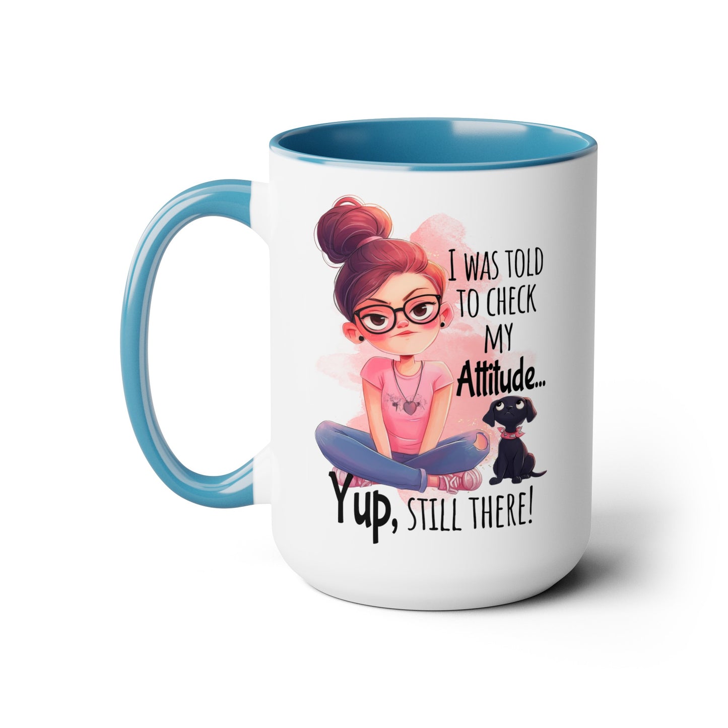Attitude Two-Tone Coffee Mugs, 15oz