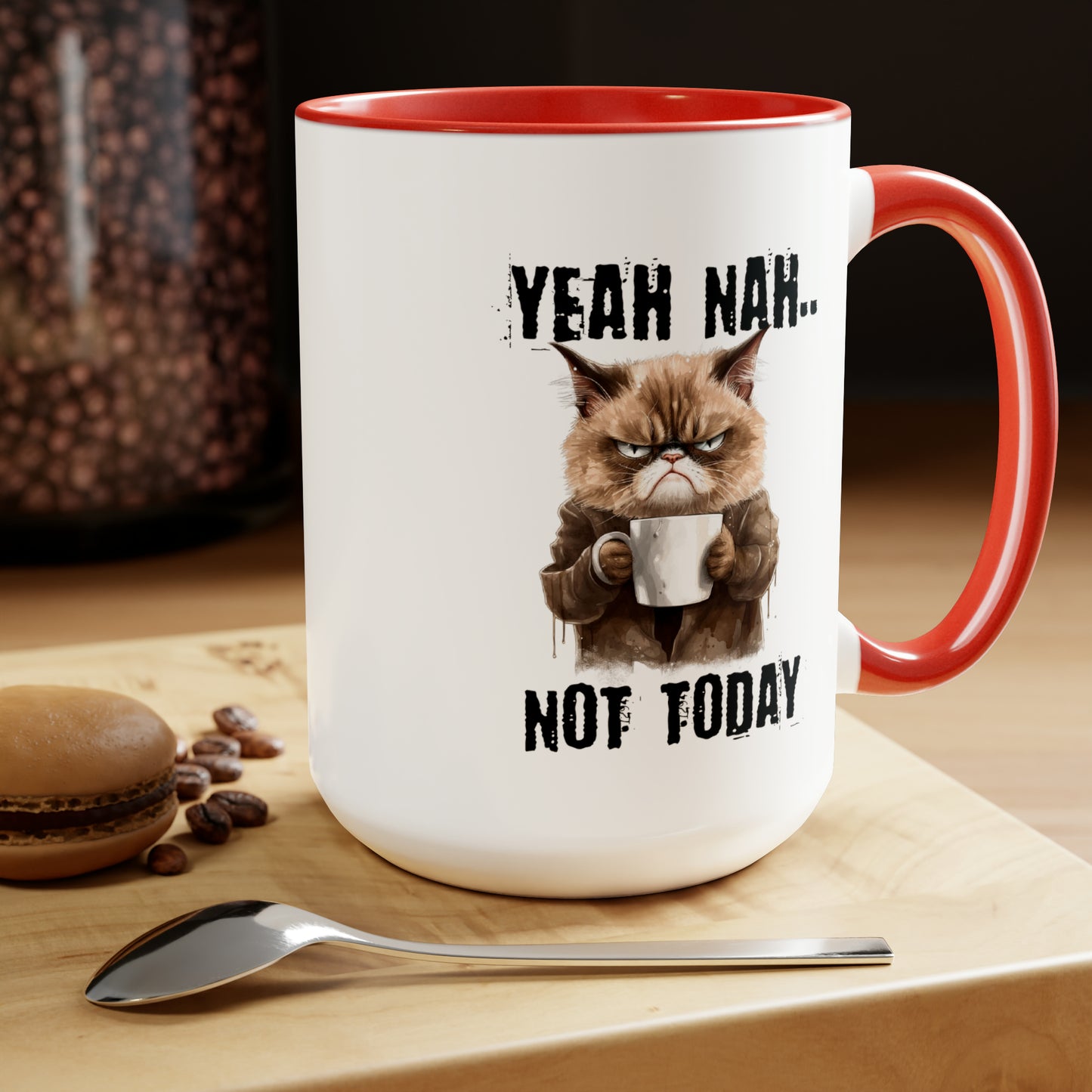 Not Today Two-Tone Coffee Mugs, 15oz