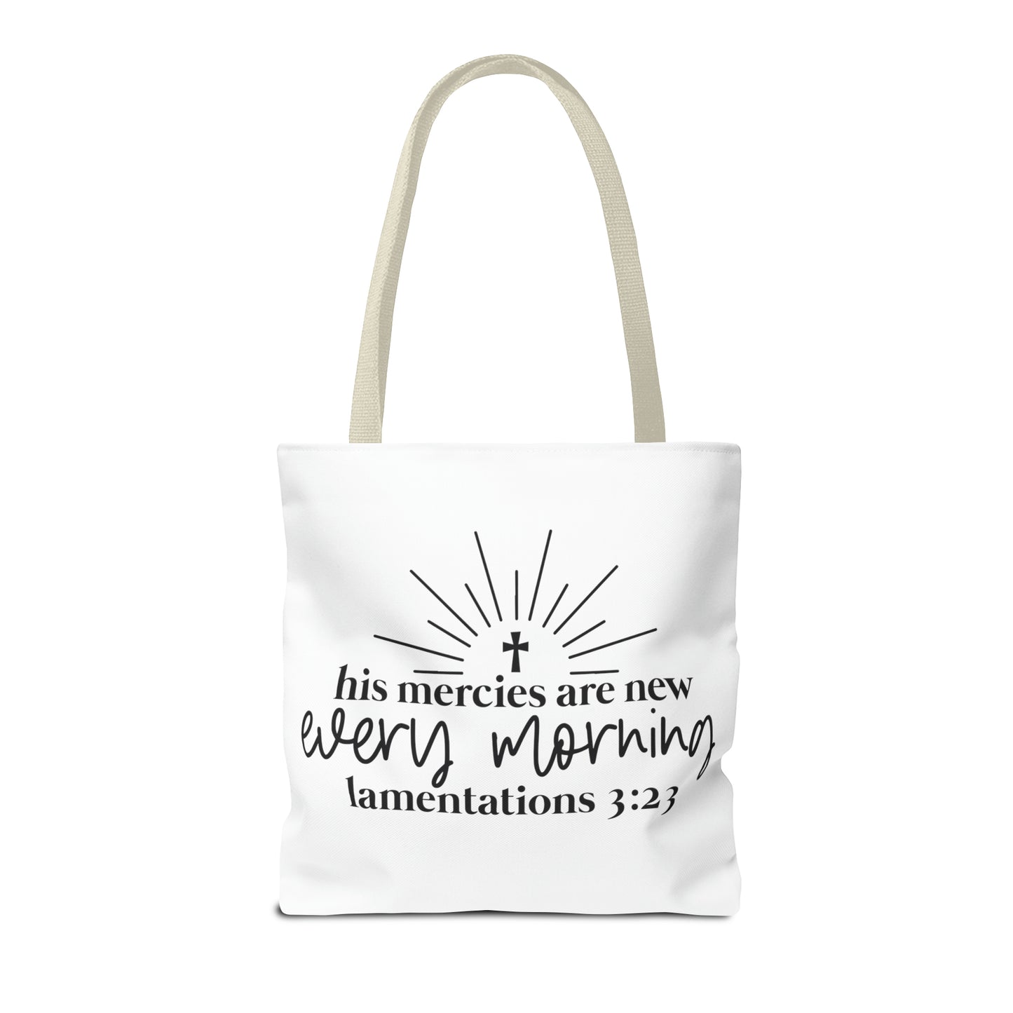His Mercies Tote Bag (AOP)