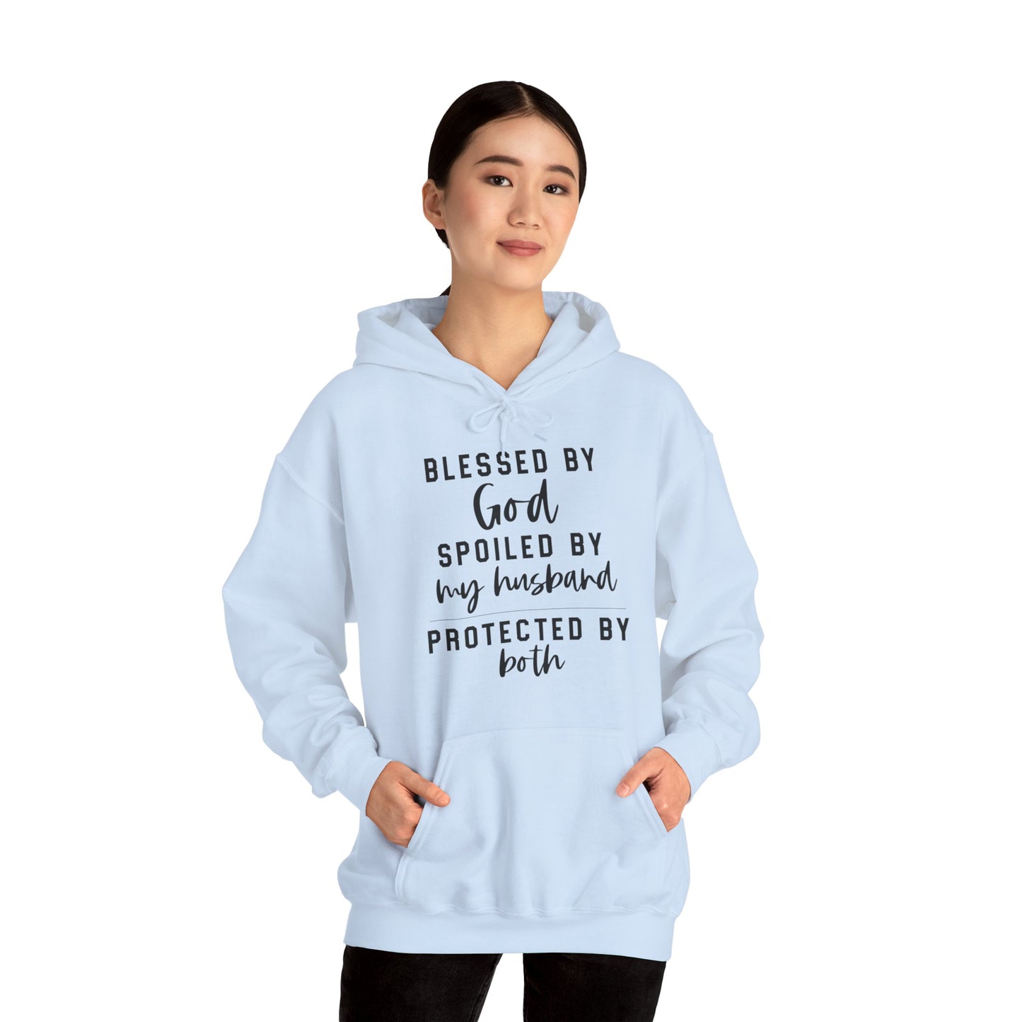 Protected by Both Unisex Heavy Blend™ Hooded Sweatshirt