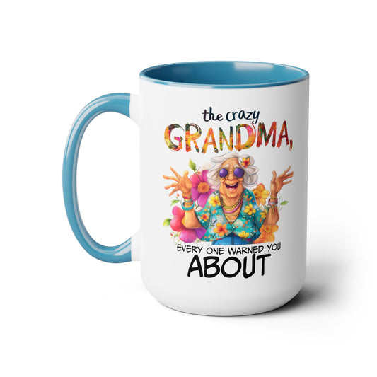 Crazy Grandma Two-Tone Coffee Mugs, 15oz