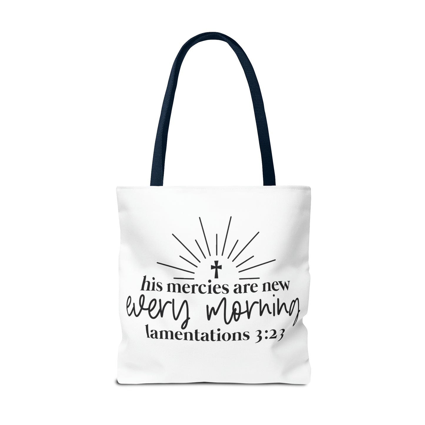 His Mercies Tote Bag (AOP)
