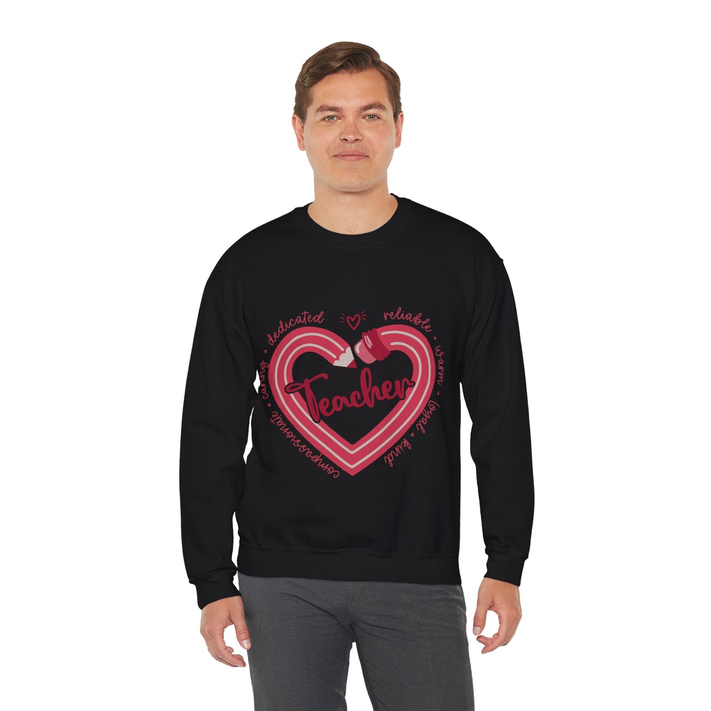 Teacher Heart Unisex Heavy Blend™ Crewneck Sweatshirt