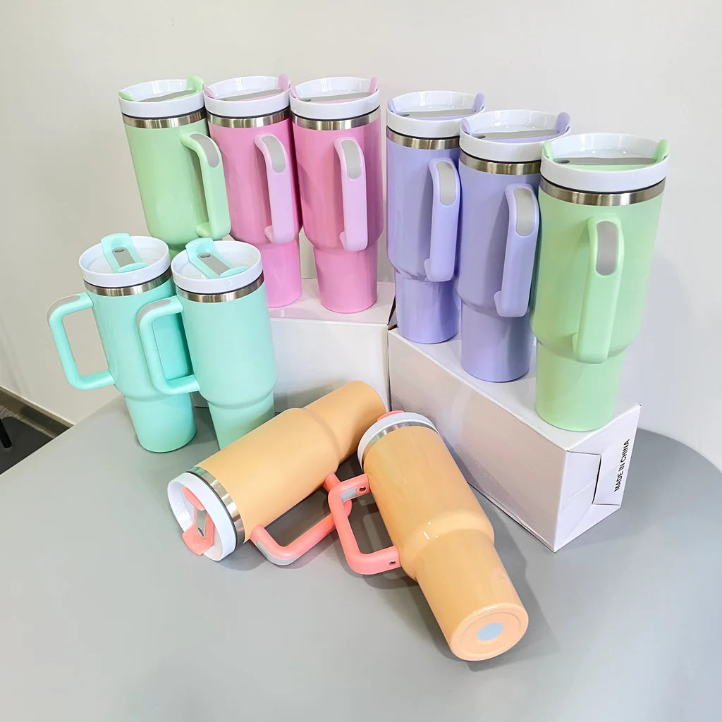 40 oz Matte Silver Macaron H2.0
