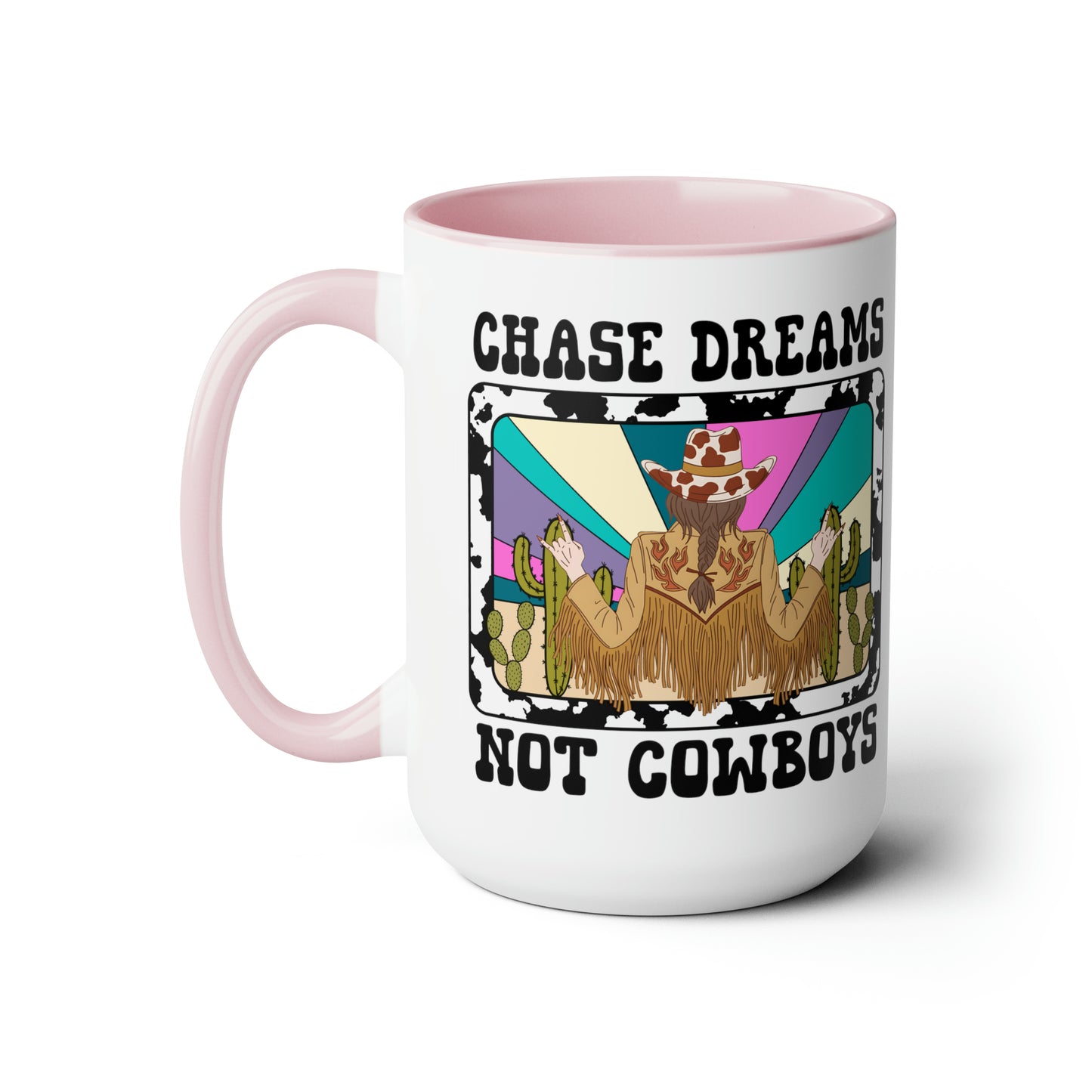 Chase Dreams Two-Tone Coffee Mugs, 15oz