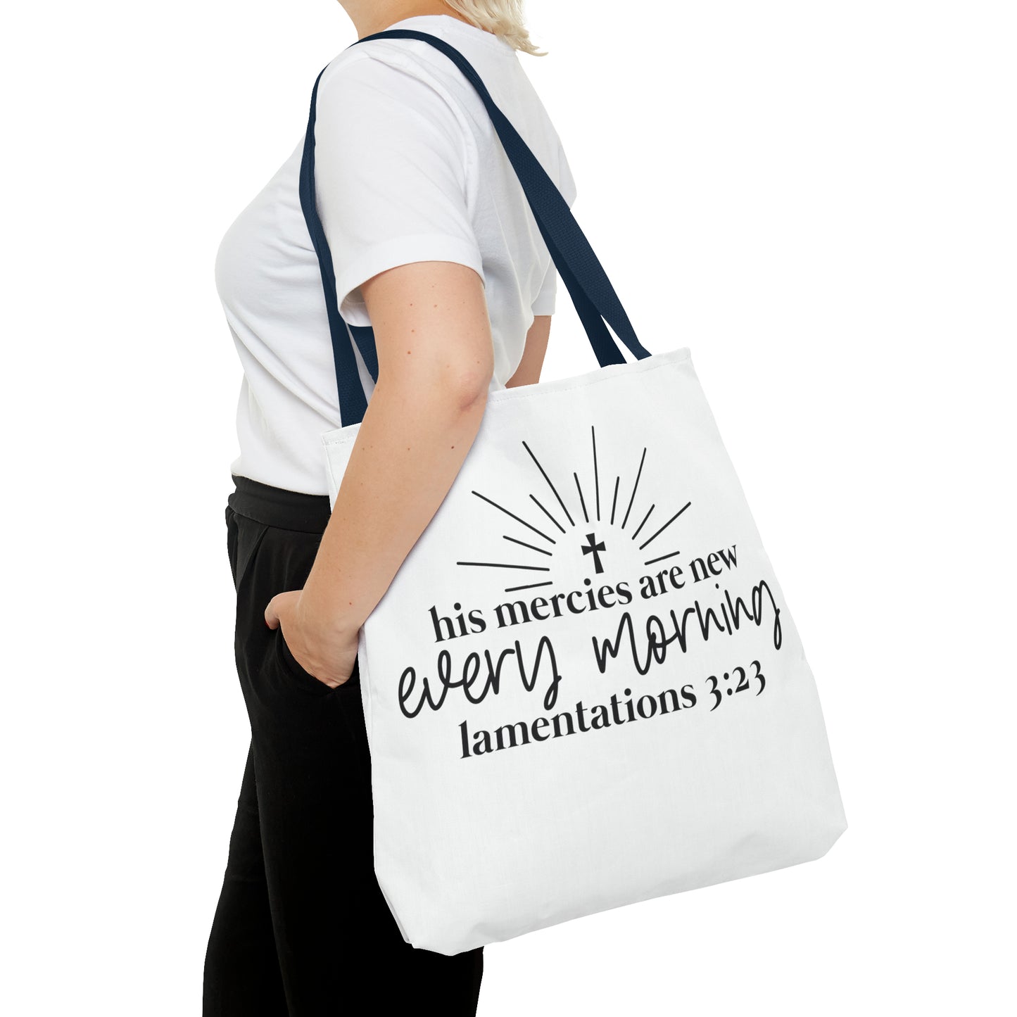 His Mercies Tote Bag (AOP)