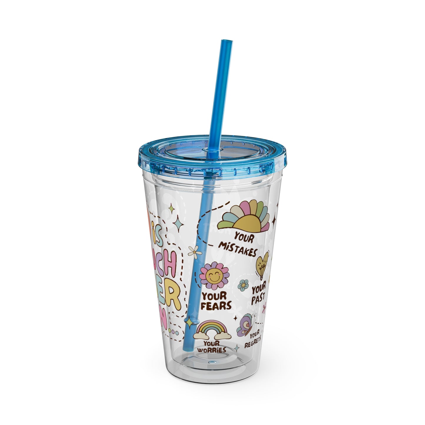God is Bigger Sunsplash Tumbler with Straw, 16oz