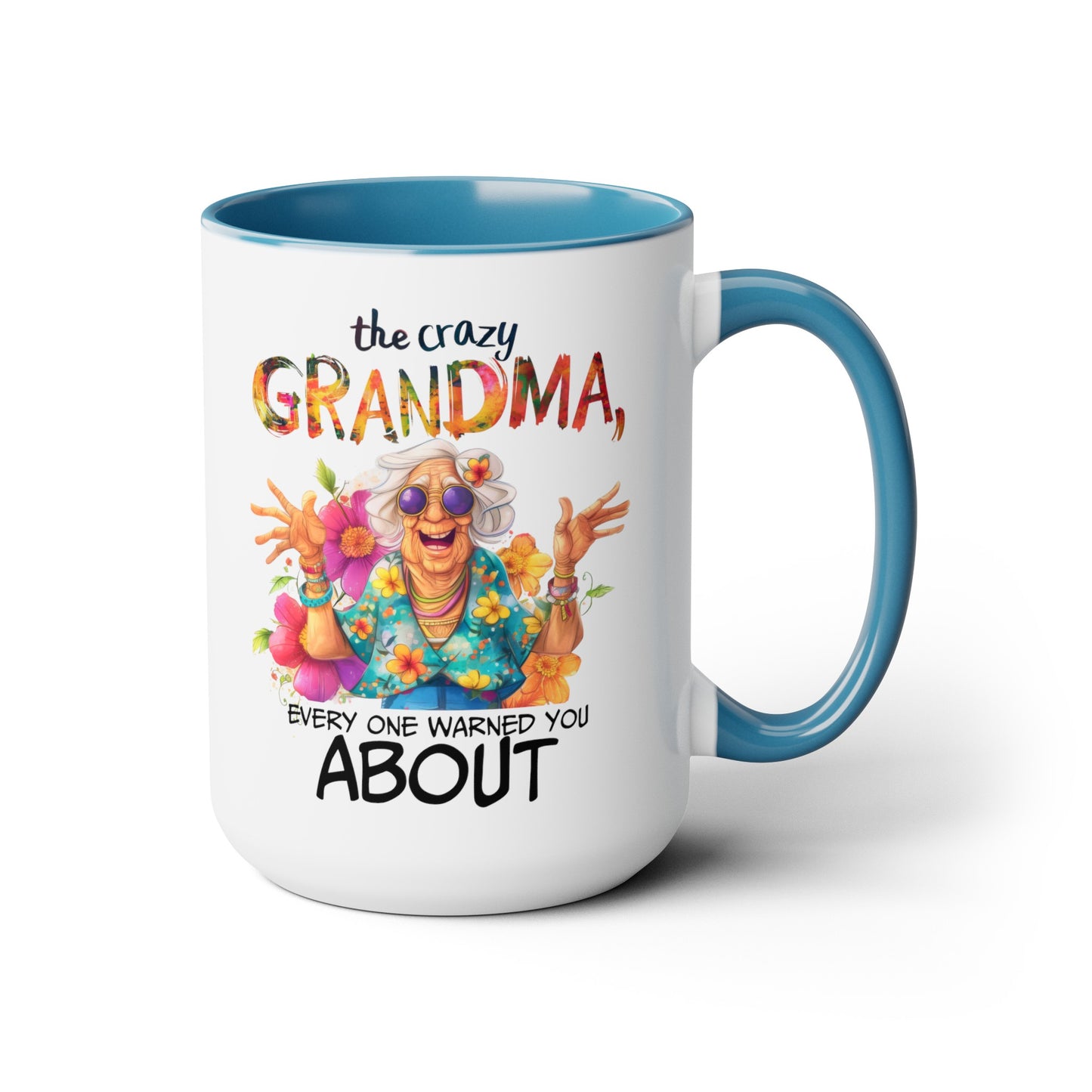 Crazy Grandma Two-Tone Coffee Mugs, 15oz