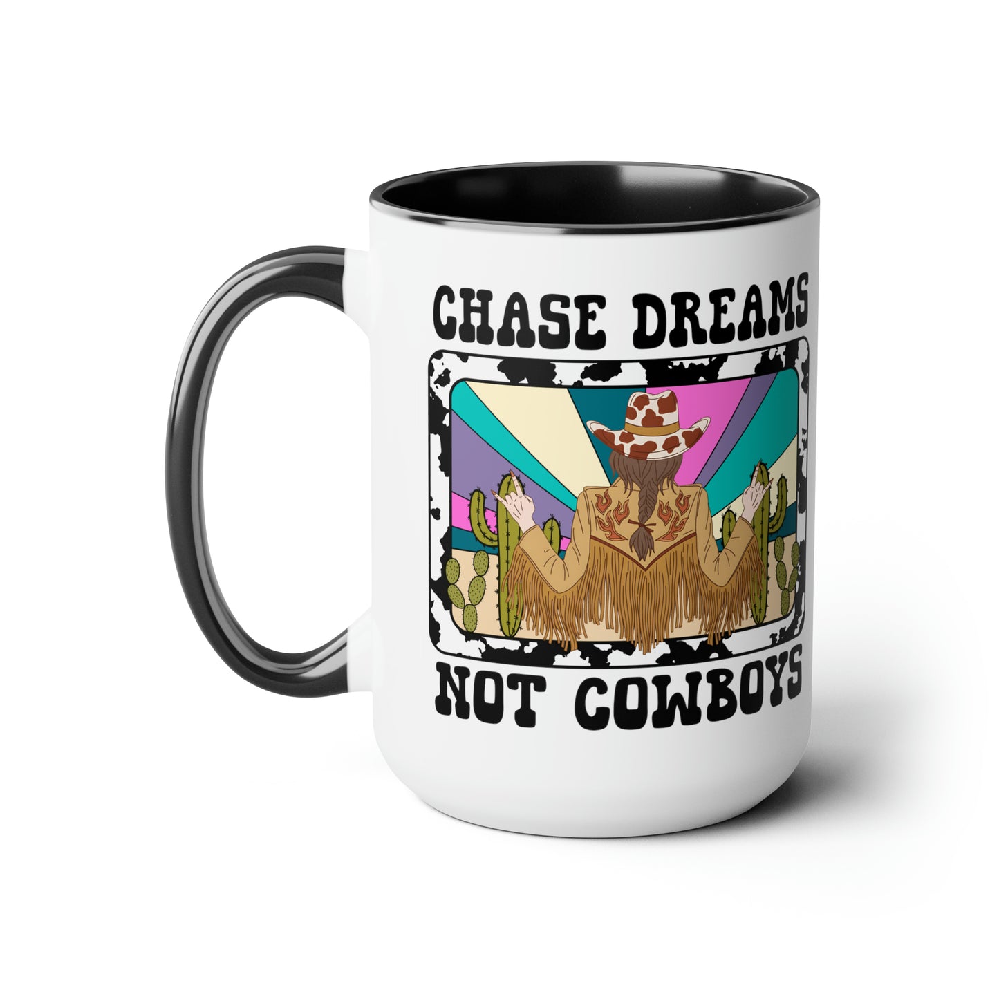 Chase Dreams Two-Tone Coffee Mugs, 15oz