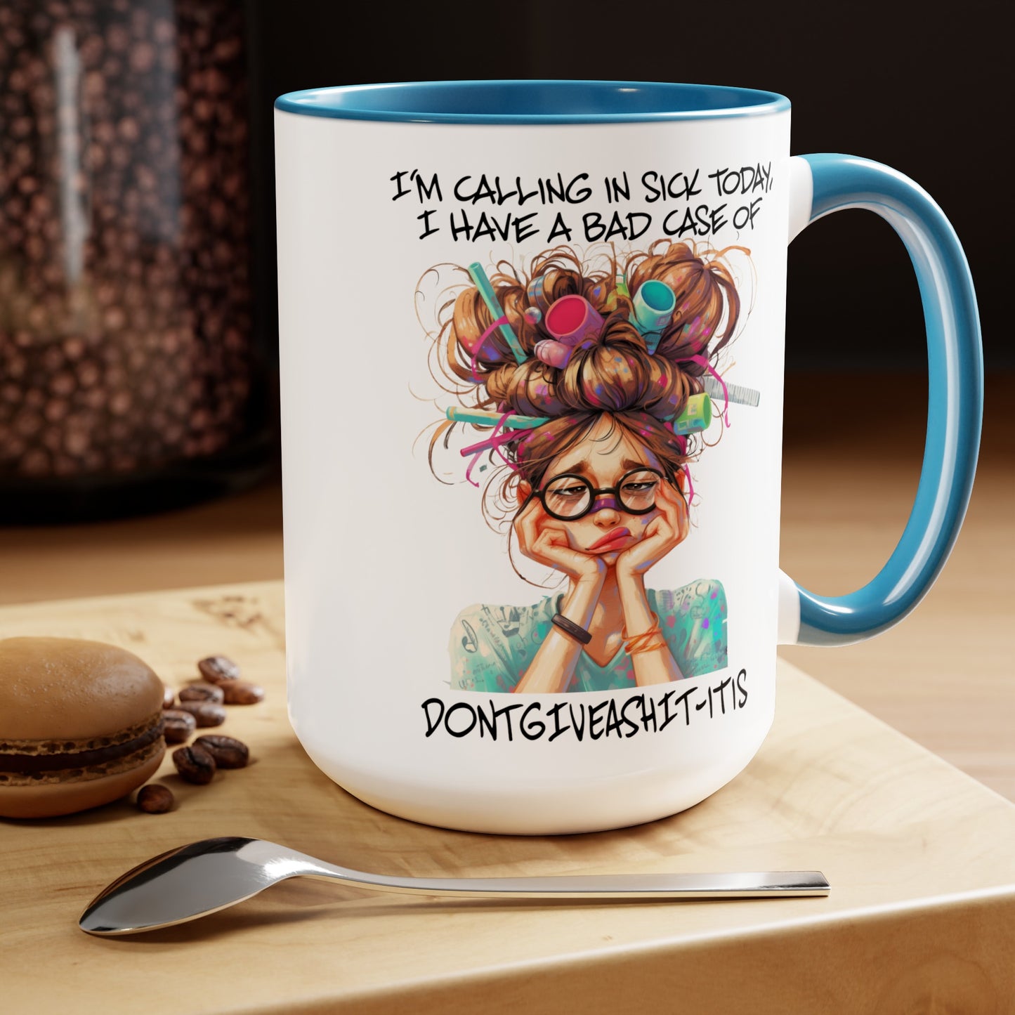 Calling In Sick Two-Tone Coffee Mugs, 15oz