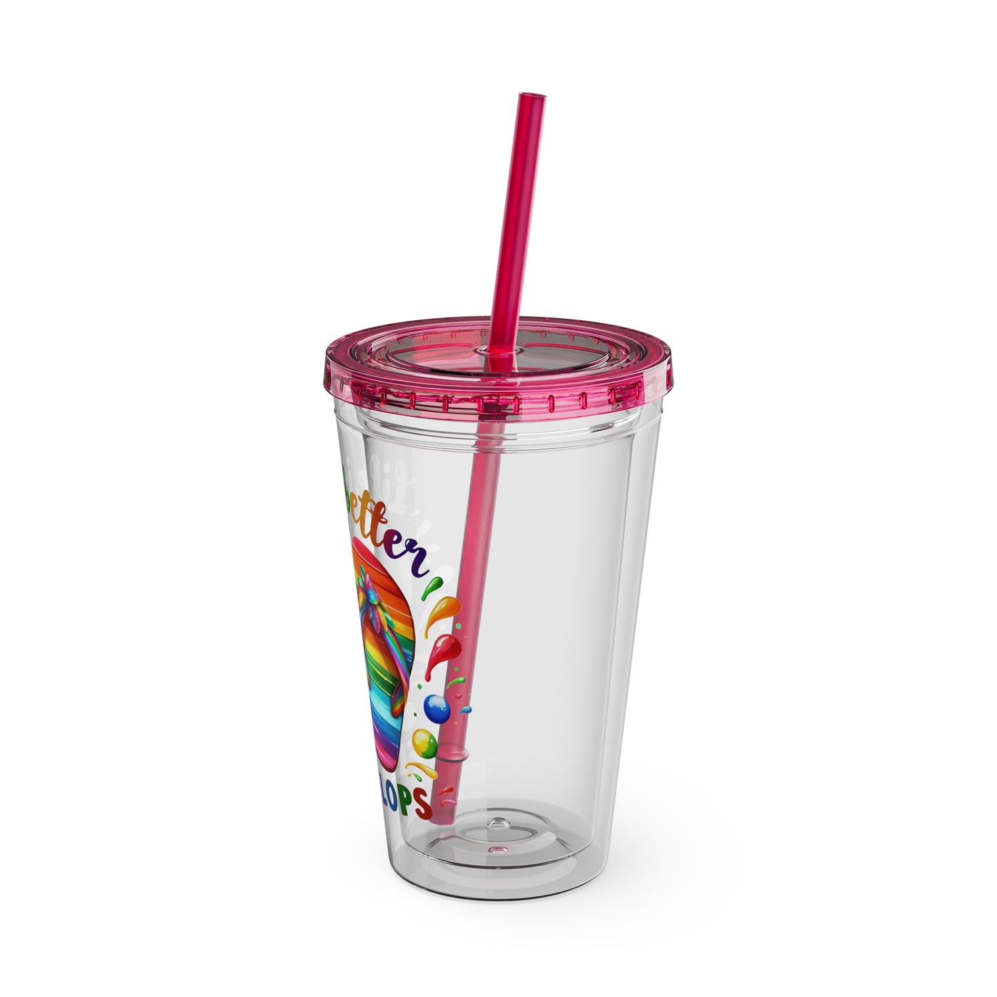Life is Better in Flip Flops Sunsplash Tumbler with Straw, 16oz