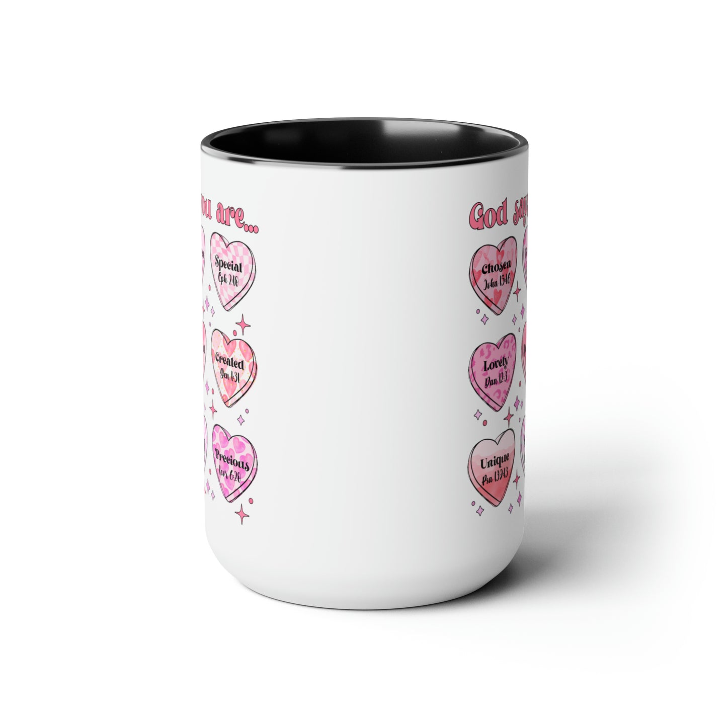 God Says Two-Tone Coffee Mugs, 15oz