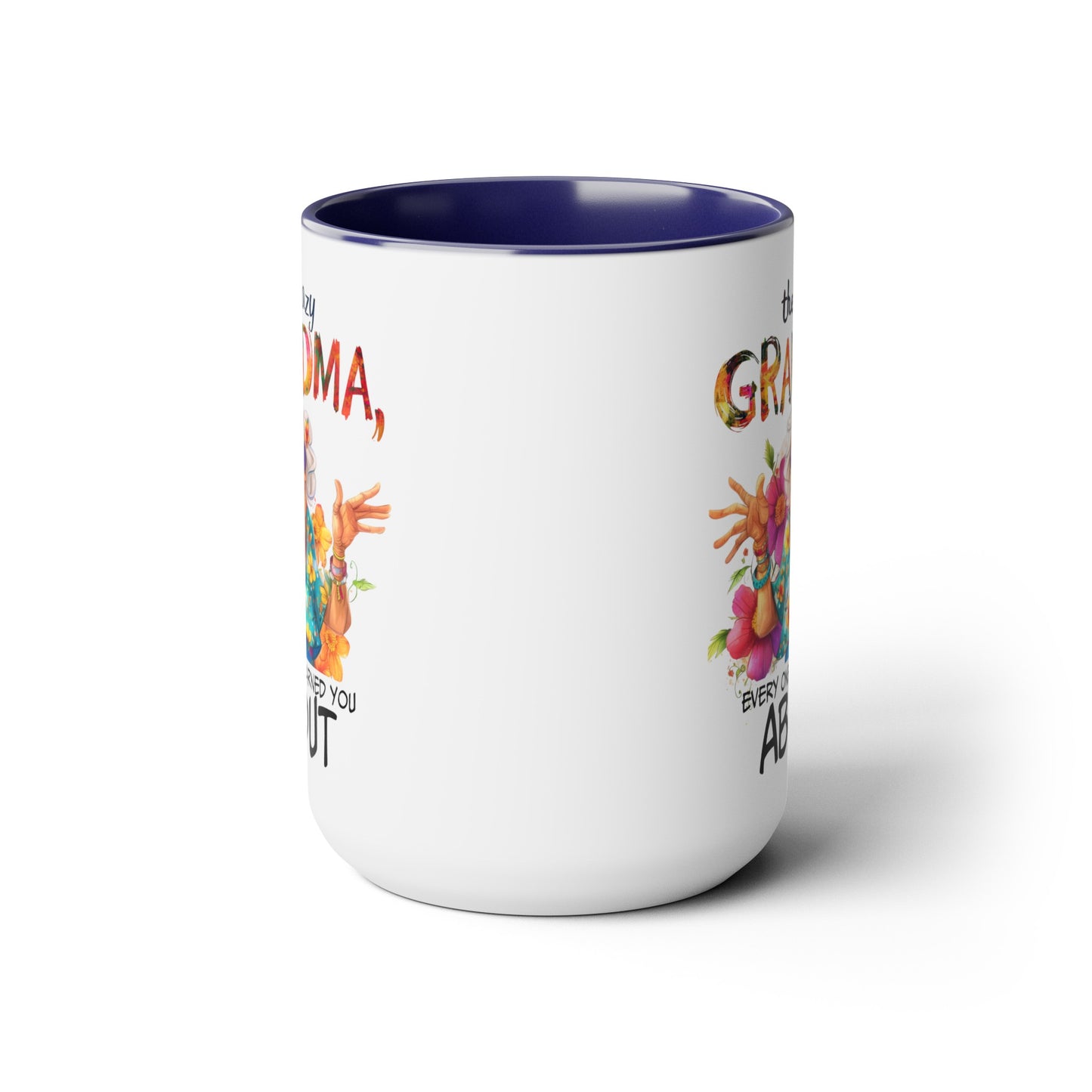 Crazy Grandma Two-Tone Coffee Mugs, 15oz