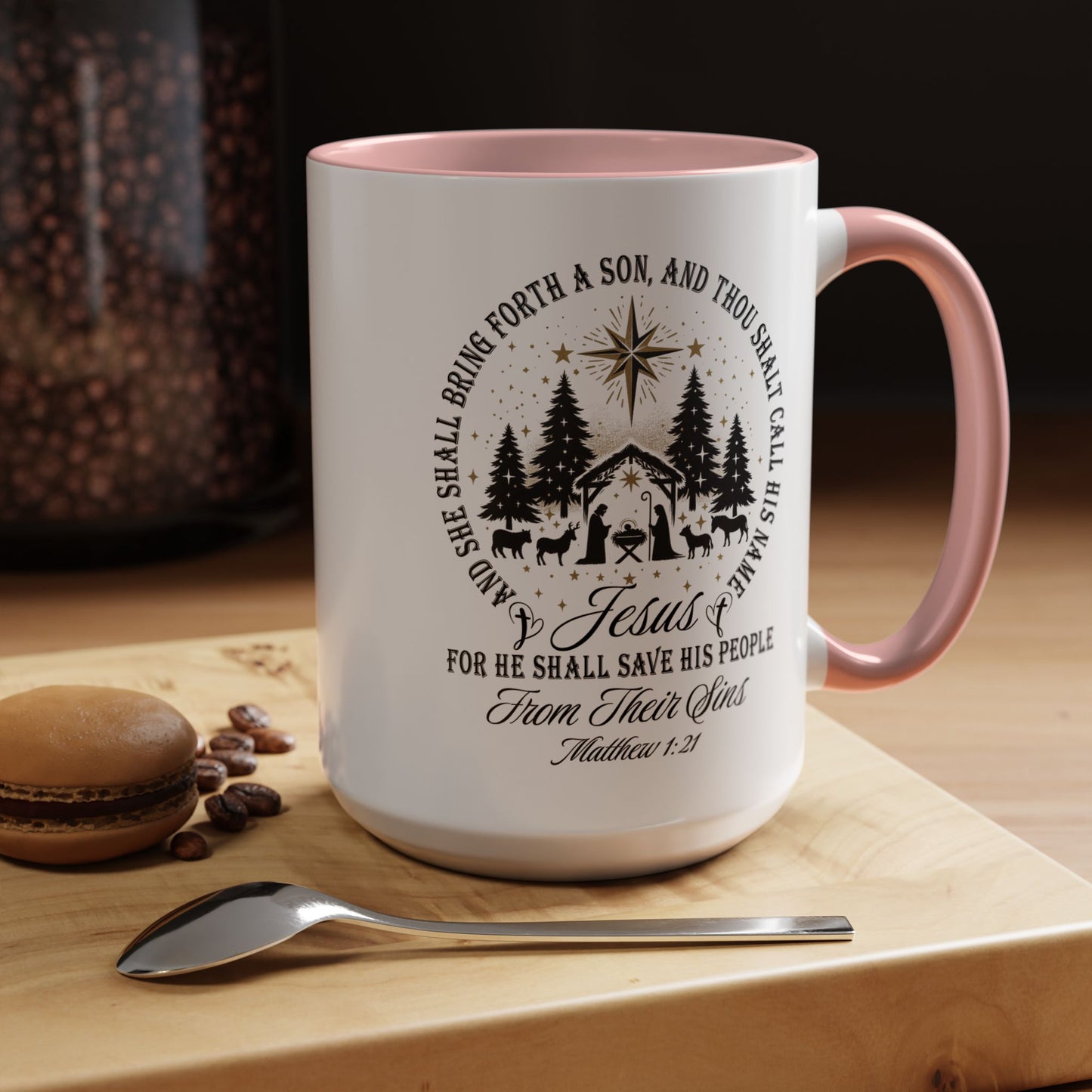 Matthew 1:21 Accent Coffee Mug (11, 15oz)