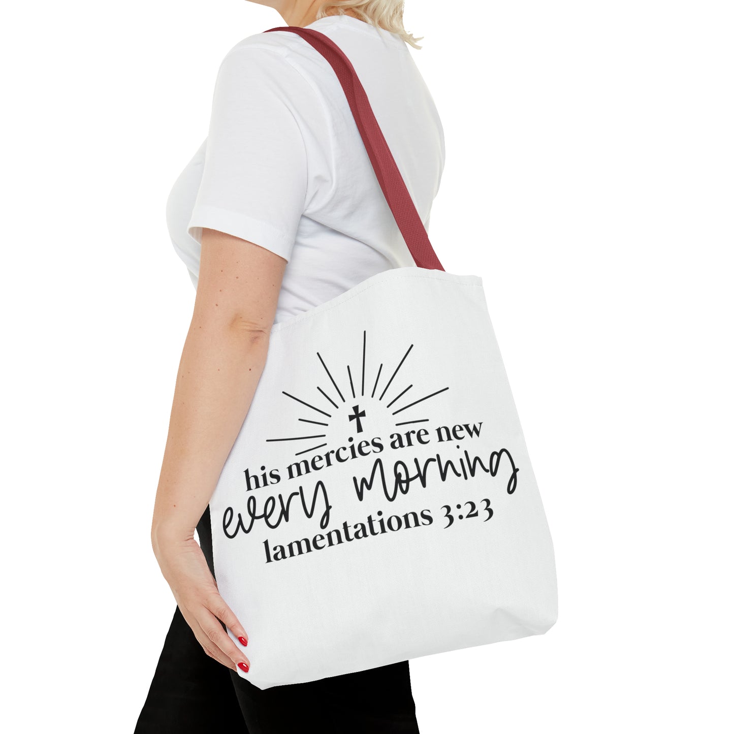 His Mercies Tote Bag (AOP)