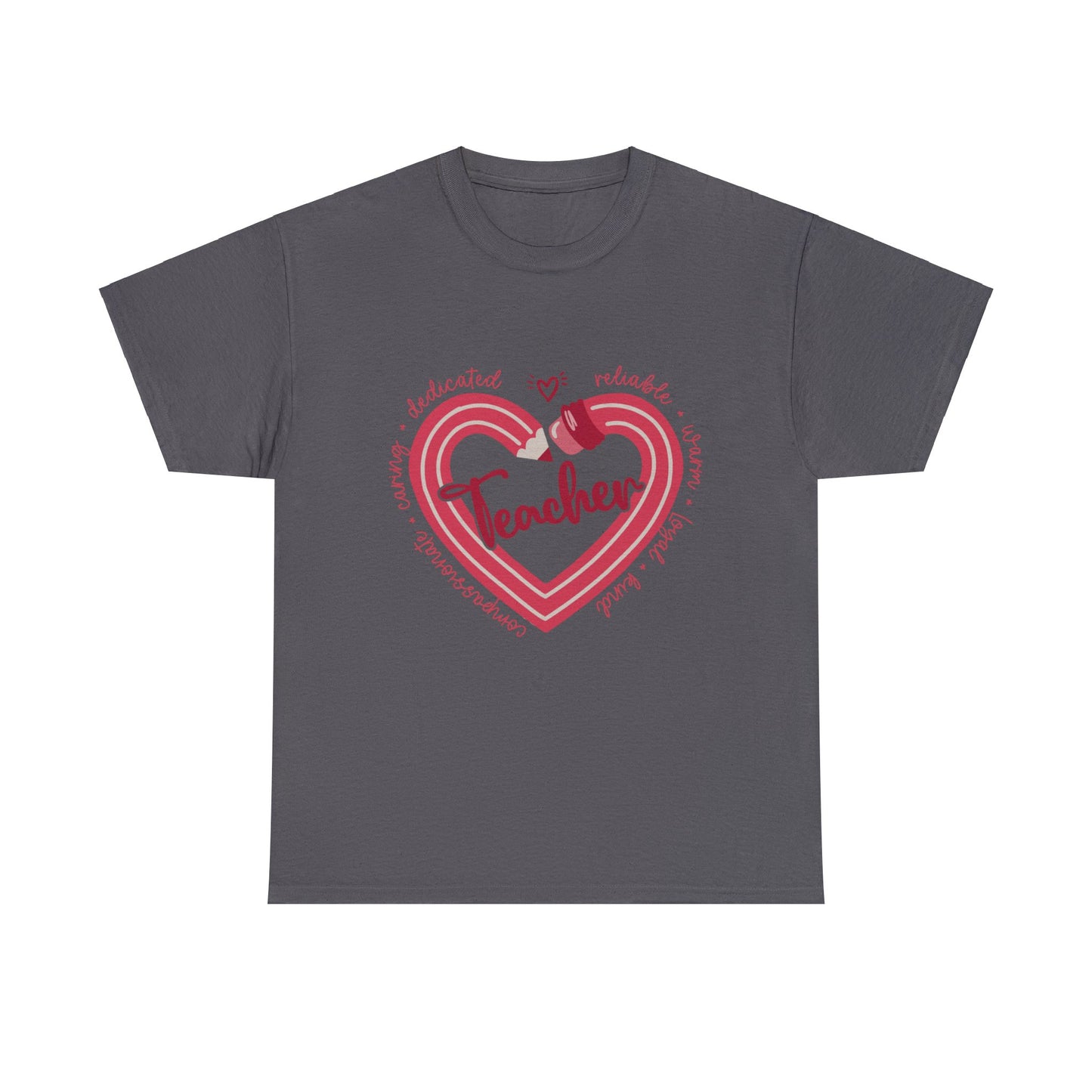 Teacher Heart Unisex Heavy Cotton Tee