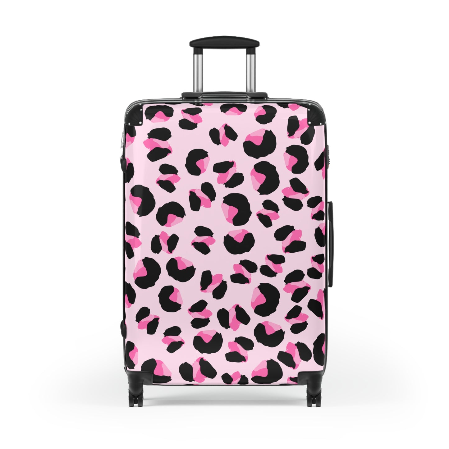Chic Pink Leopard Print Suitcase - Stylish Luggage for Travel Enthusiasts