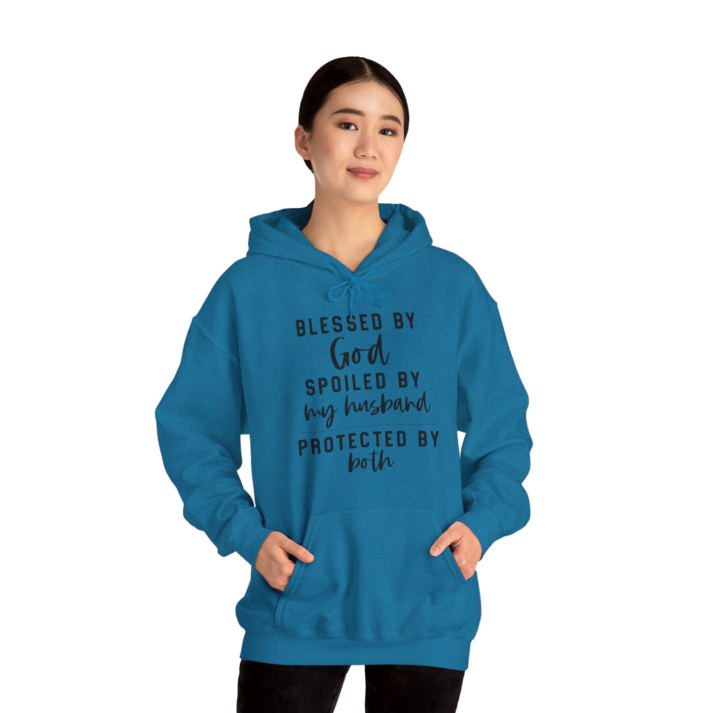 Protected by Both Unisex Heavy Blend™ Hooded Sweatshirt