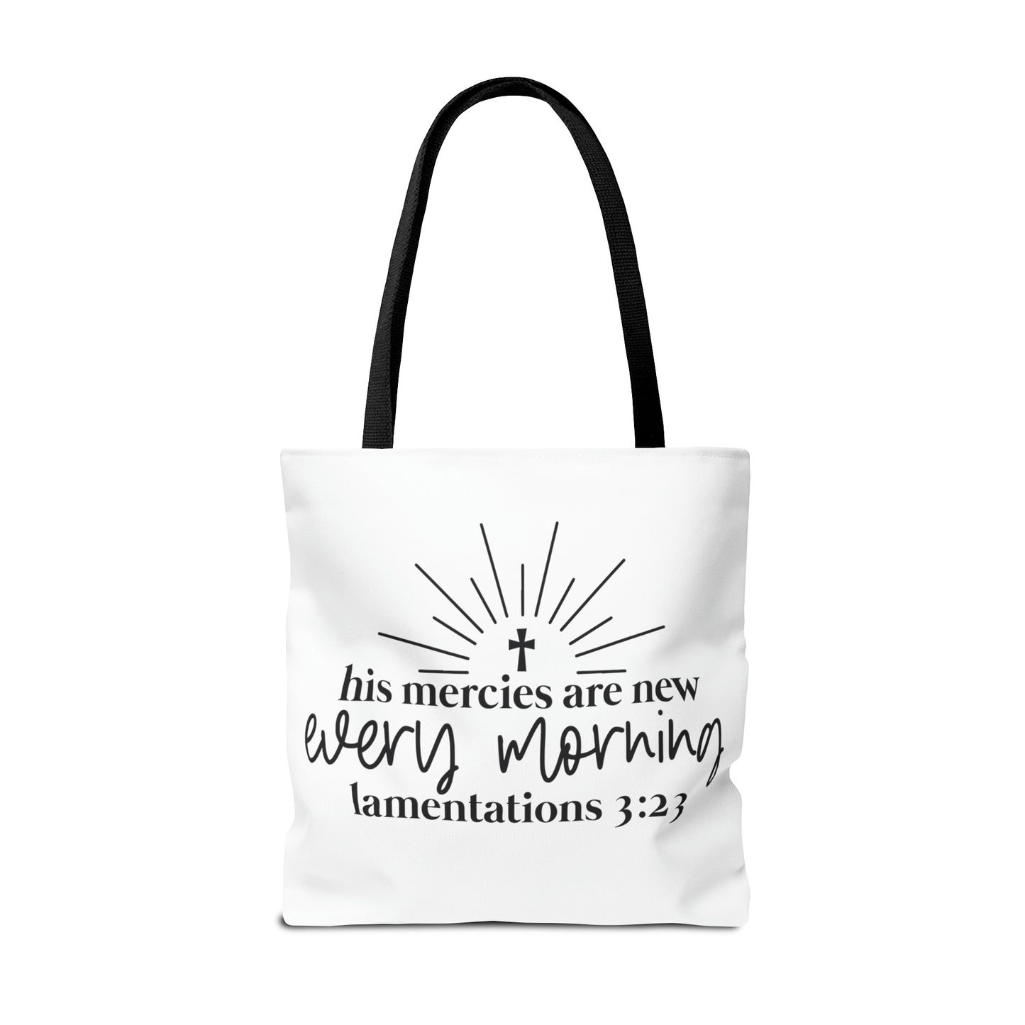 His Mercies Tote Bag (AOP)
