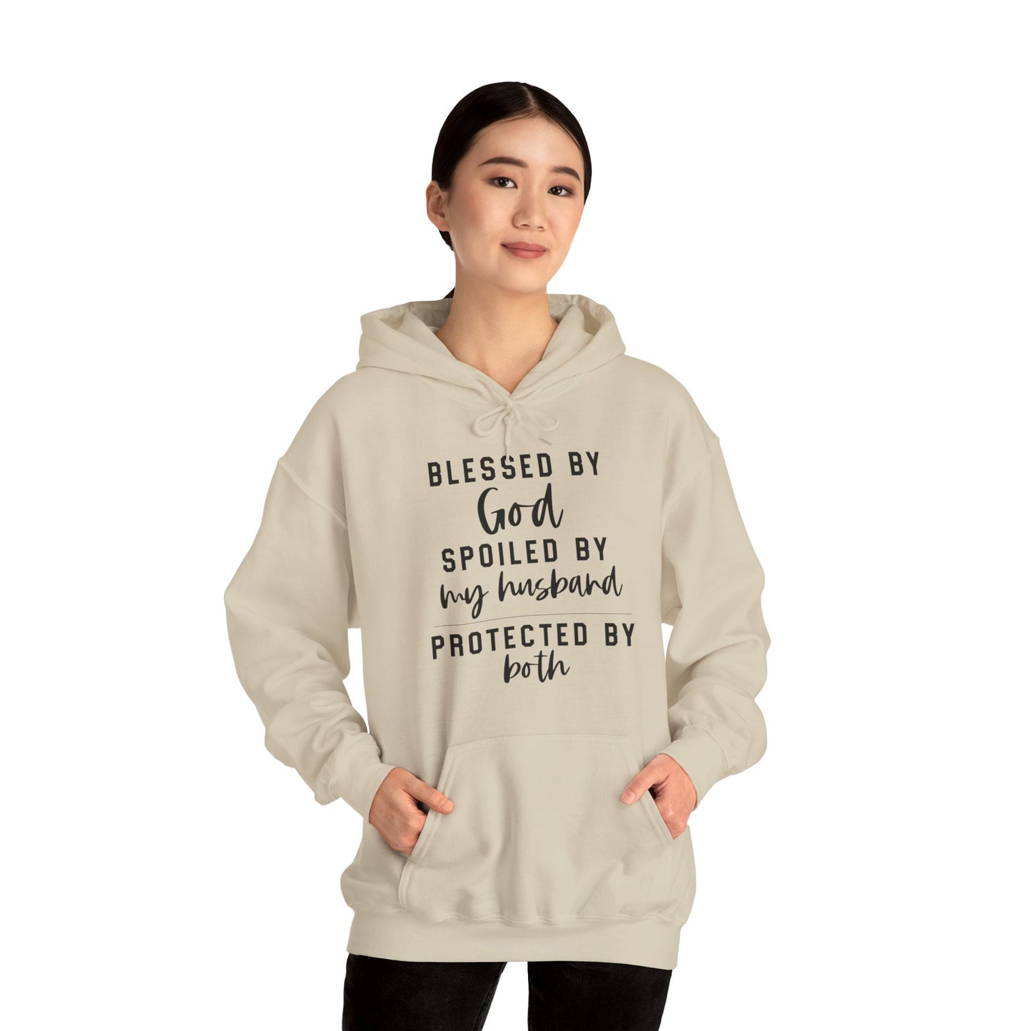 Protected by Both Unisex Heavy Blend™ Hooded Sweatshirt