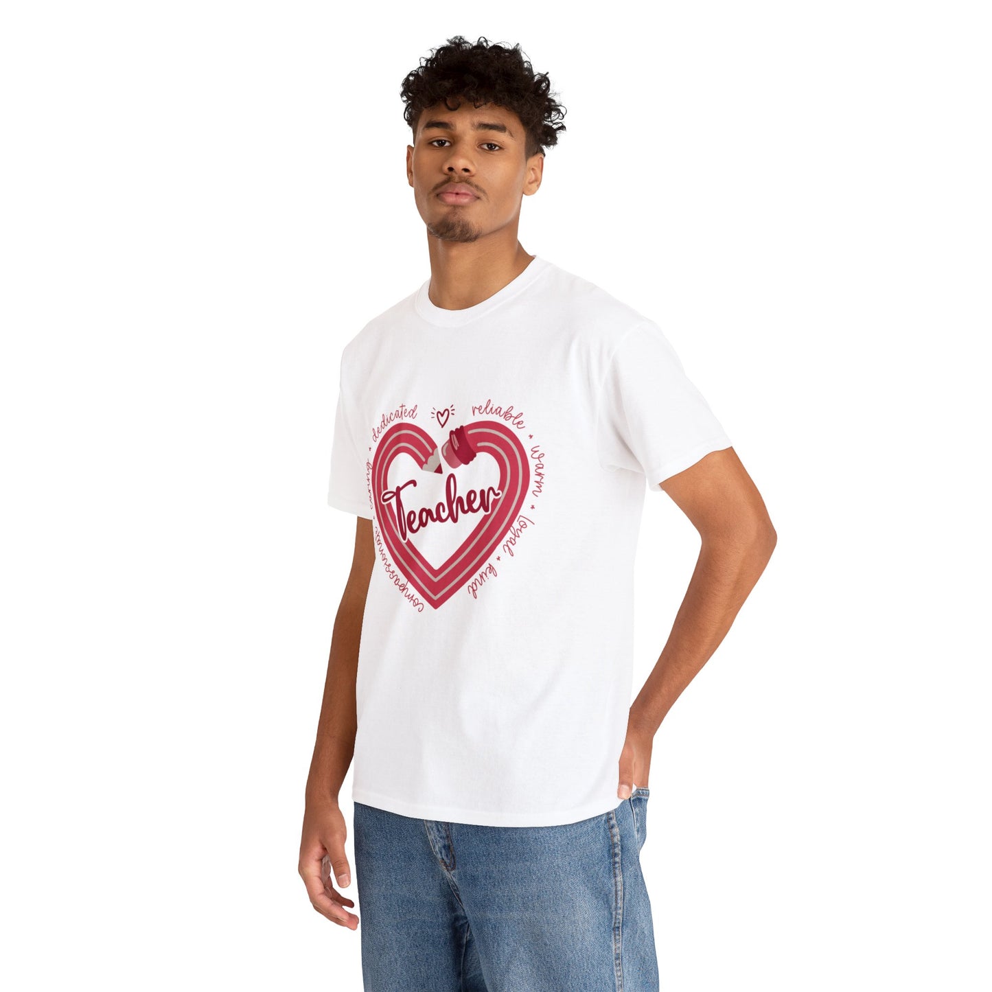 Teacher Heart Unisex Heavy Cotton Tee