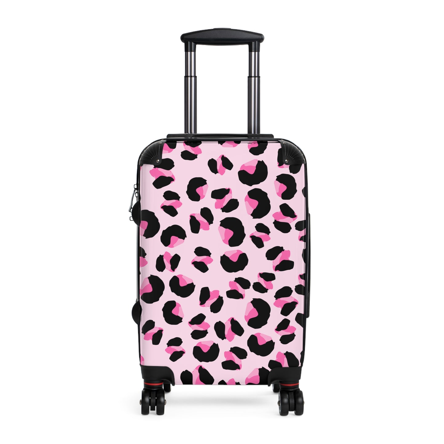 Chic Pink Leopard Print Suitcase - Stylish Luggage for Travel Enthusiasts