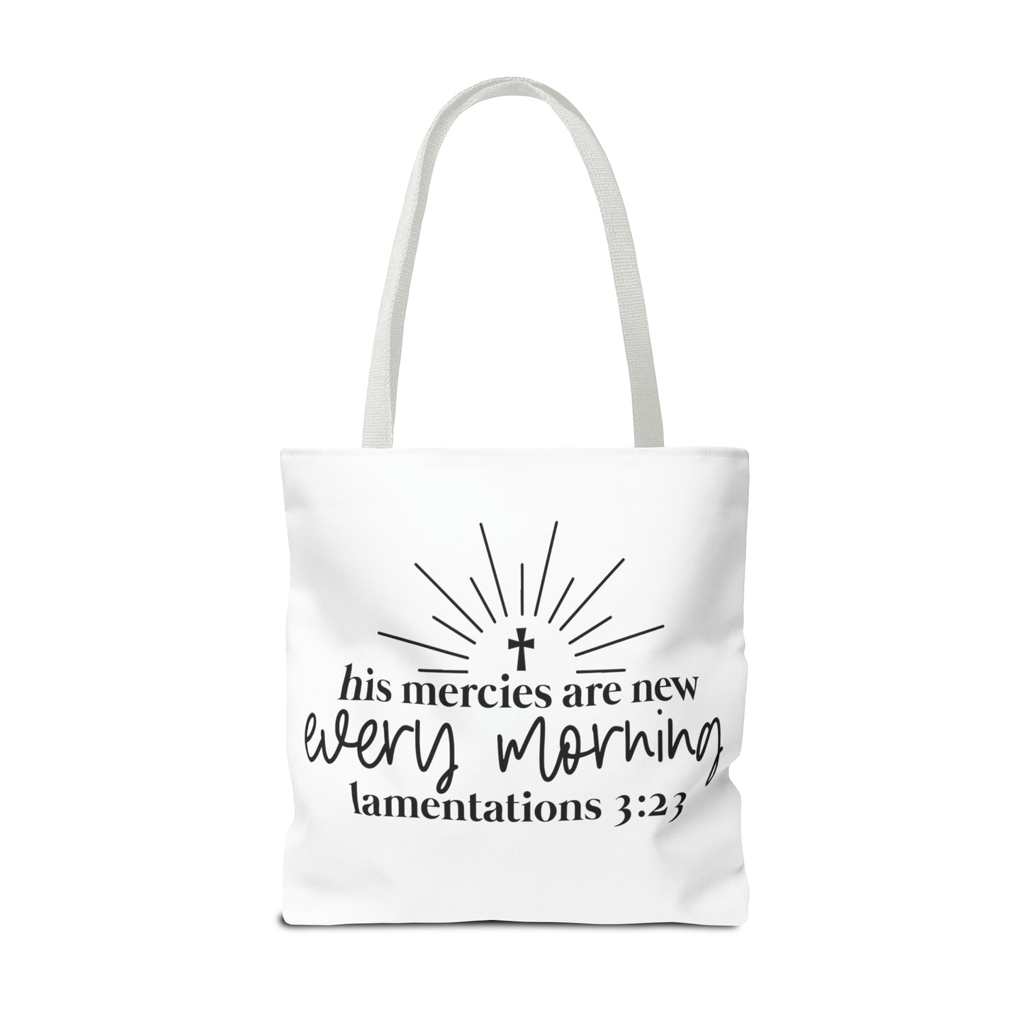 His Mercies Tote Bag (AOP)
