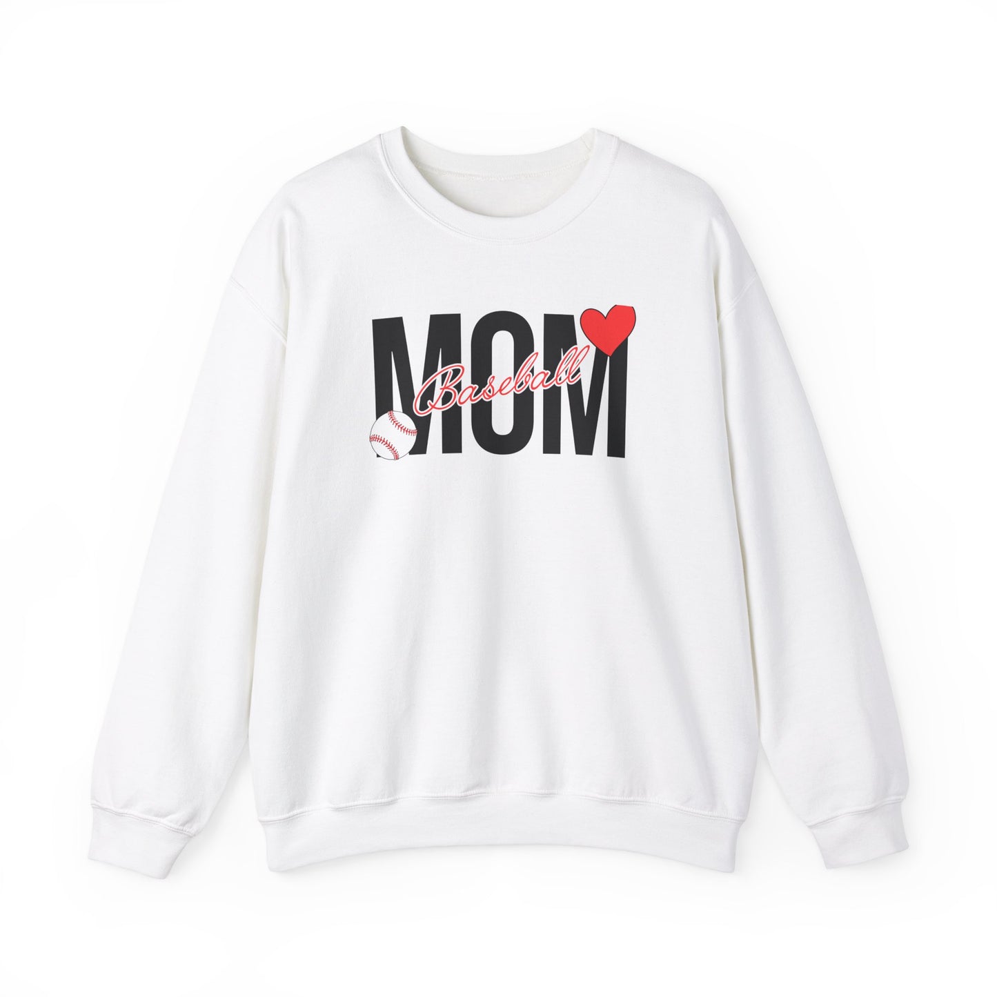 Baseball Mom Heart Unisex Heavy Blend™ Crewneck Sweatshirt