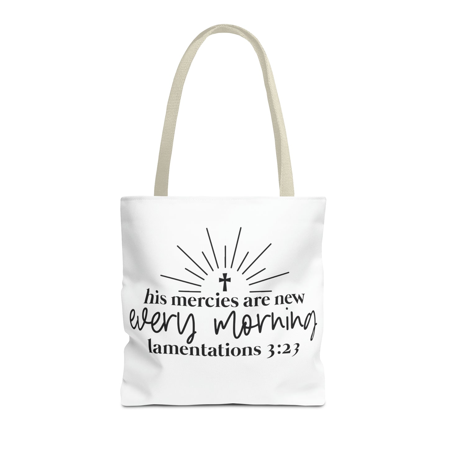 His Mercies Tote Bag (AOP)