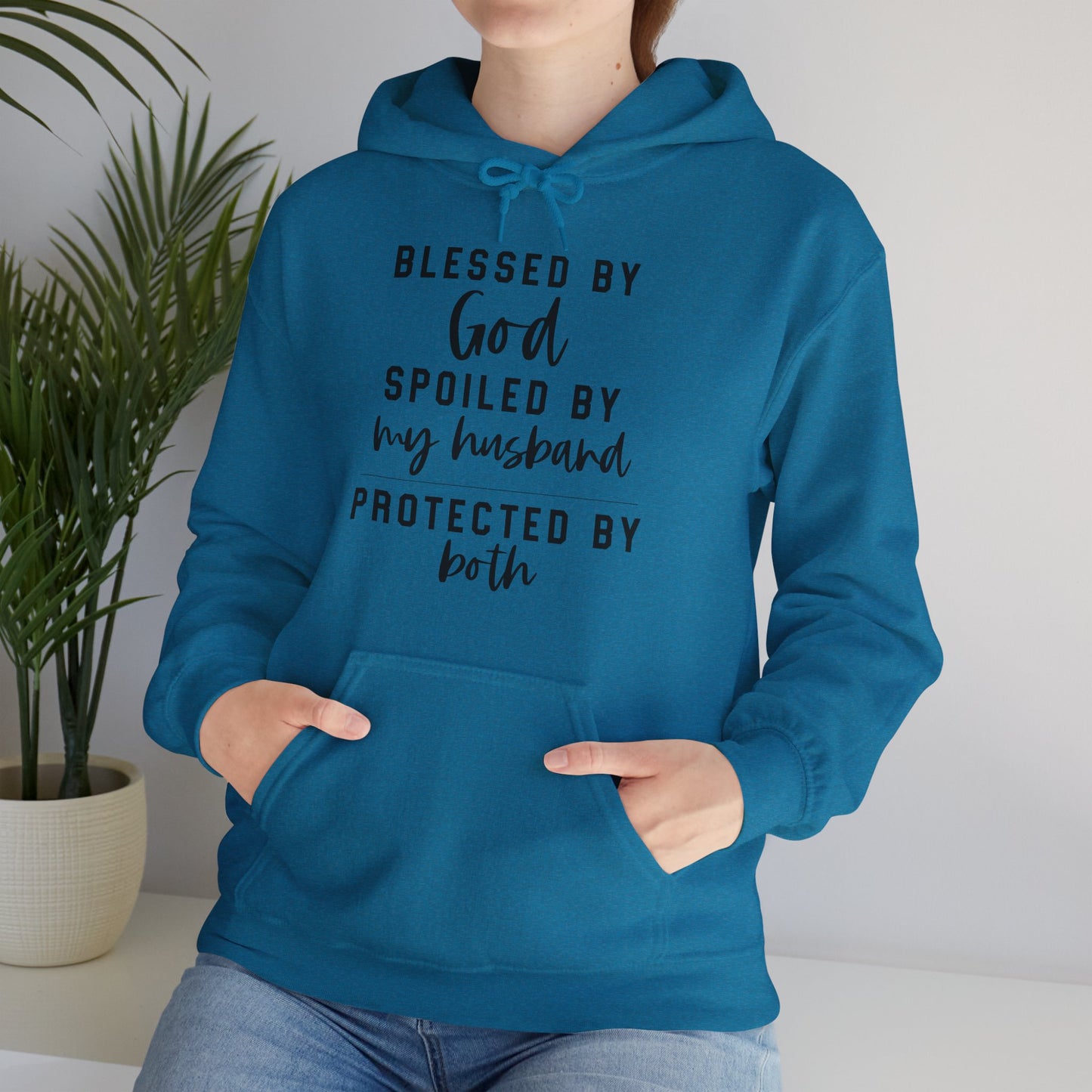 Protected by Both Unisex Heavy Blend™ Hooded Sweatshirt