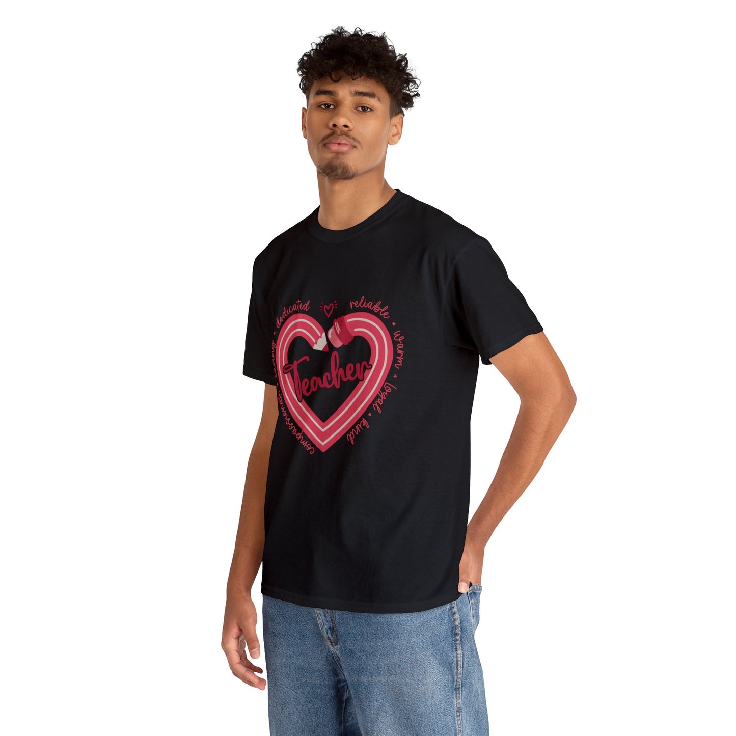 Teacher Heart Unisex Heavy Cotton Tee