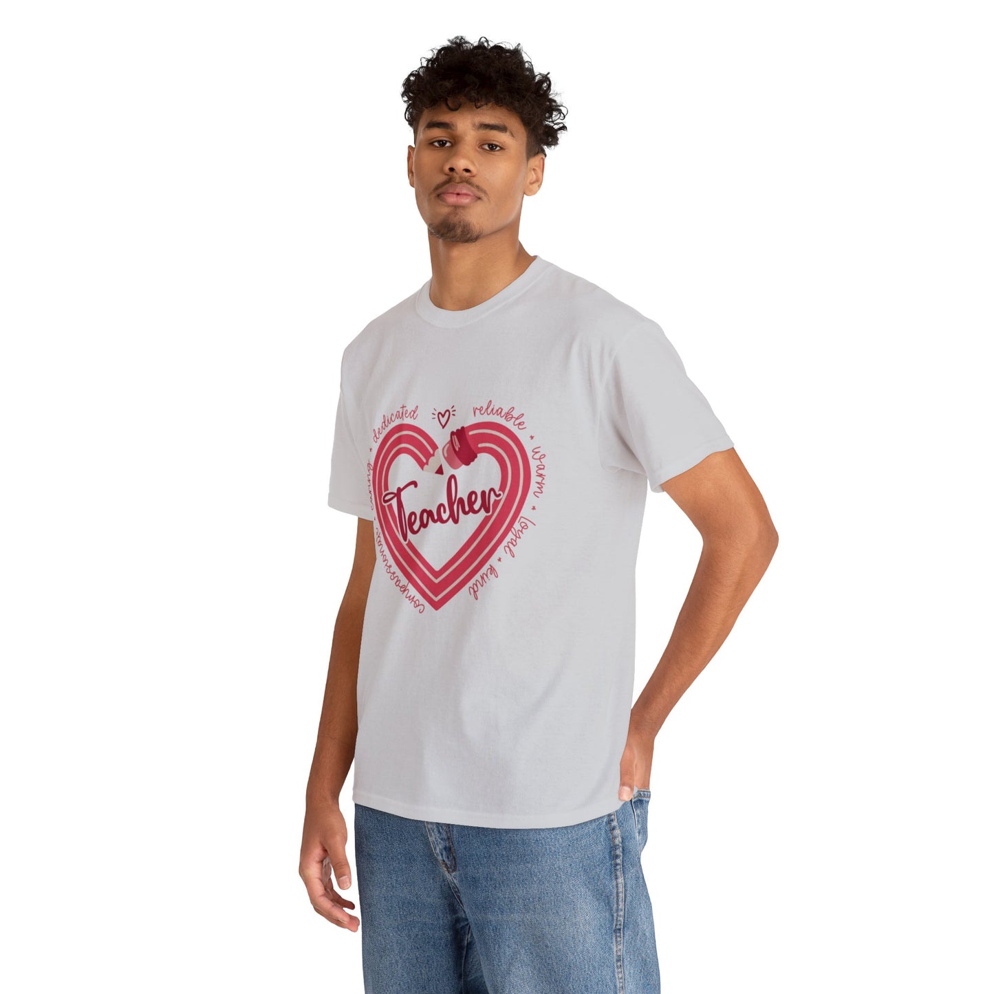 Teacher Heart Unisex Heavy Cotton Tee