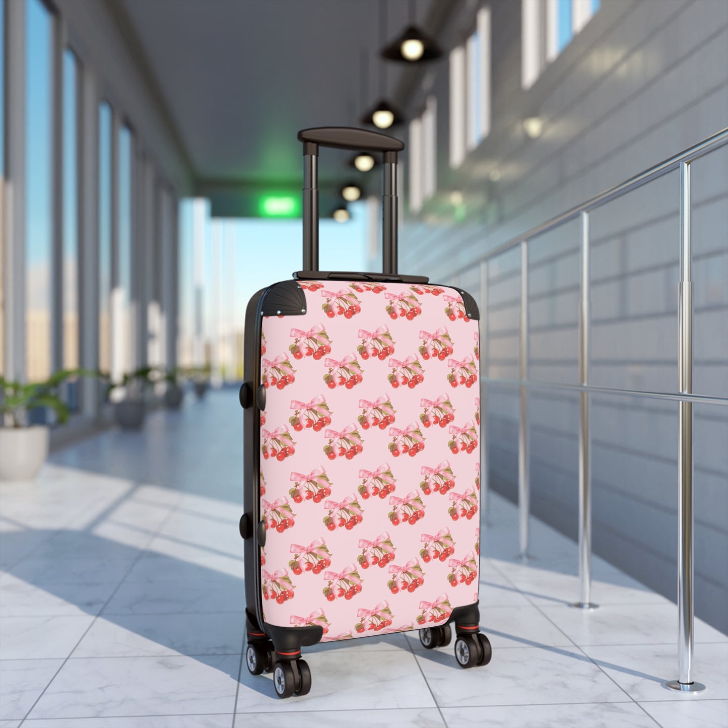 Cherries and Bows Travel Suitcase – Stylish Luggage for Trendy Adventures