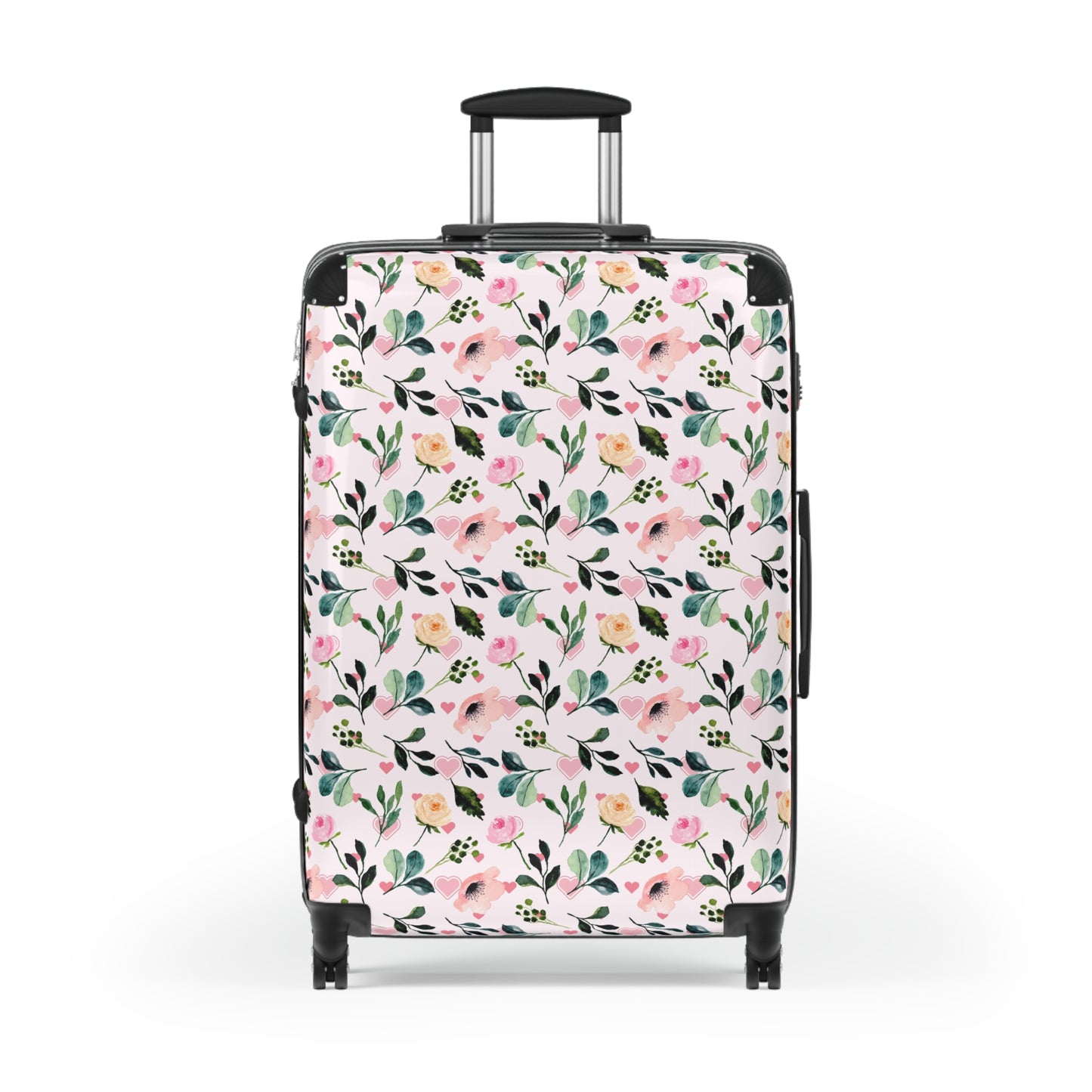 Heart Floral Design Suitcase - Stylish Travel Luggage for Adventurers