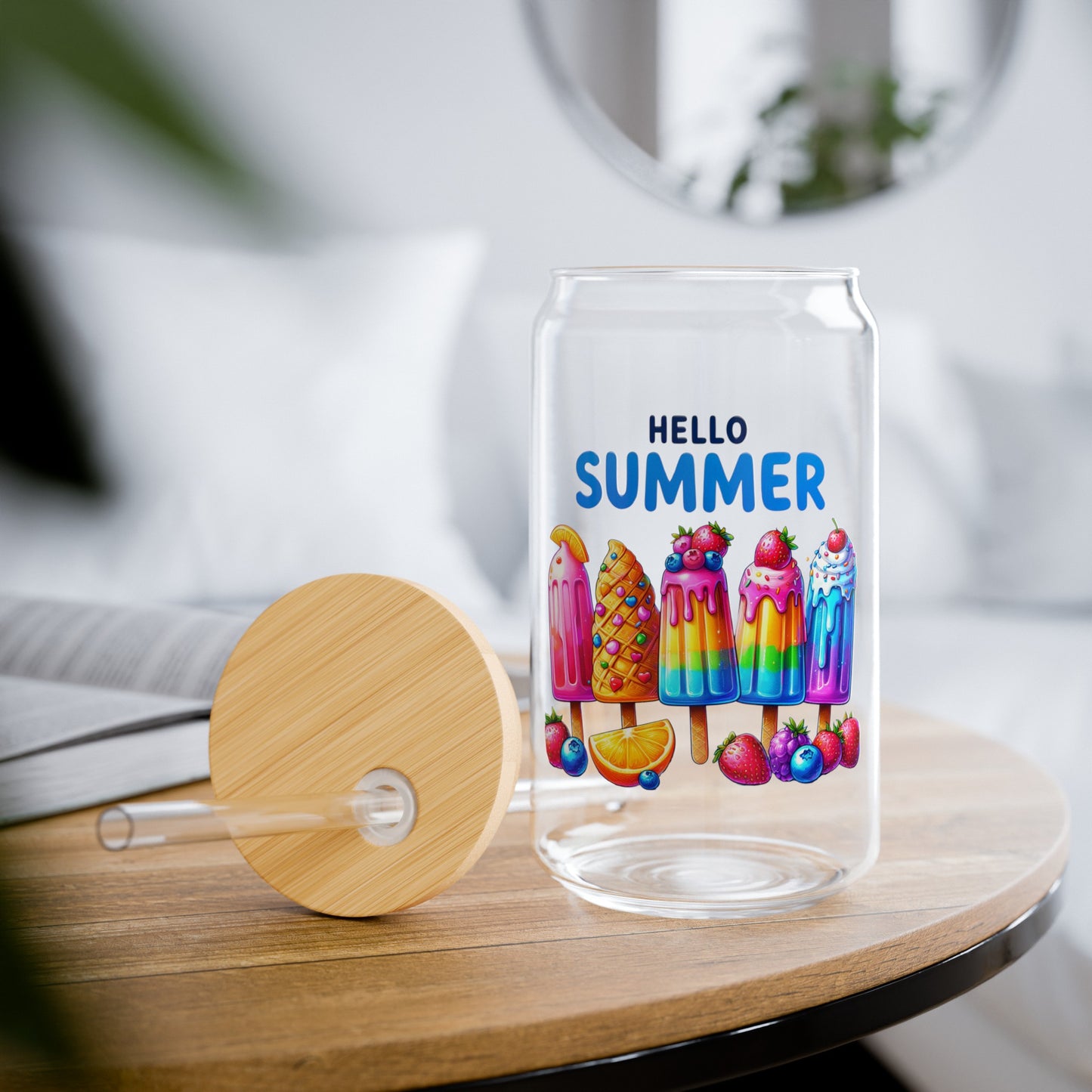 Hello Summer Sipper Glass, 16oz
