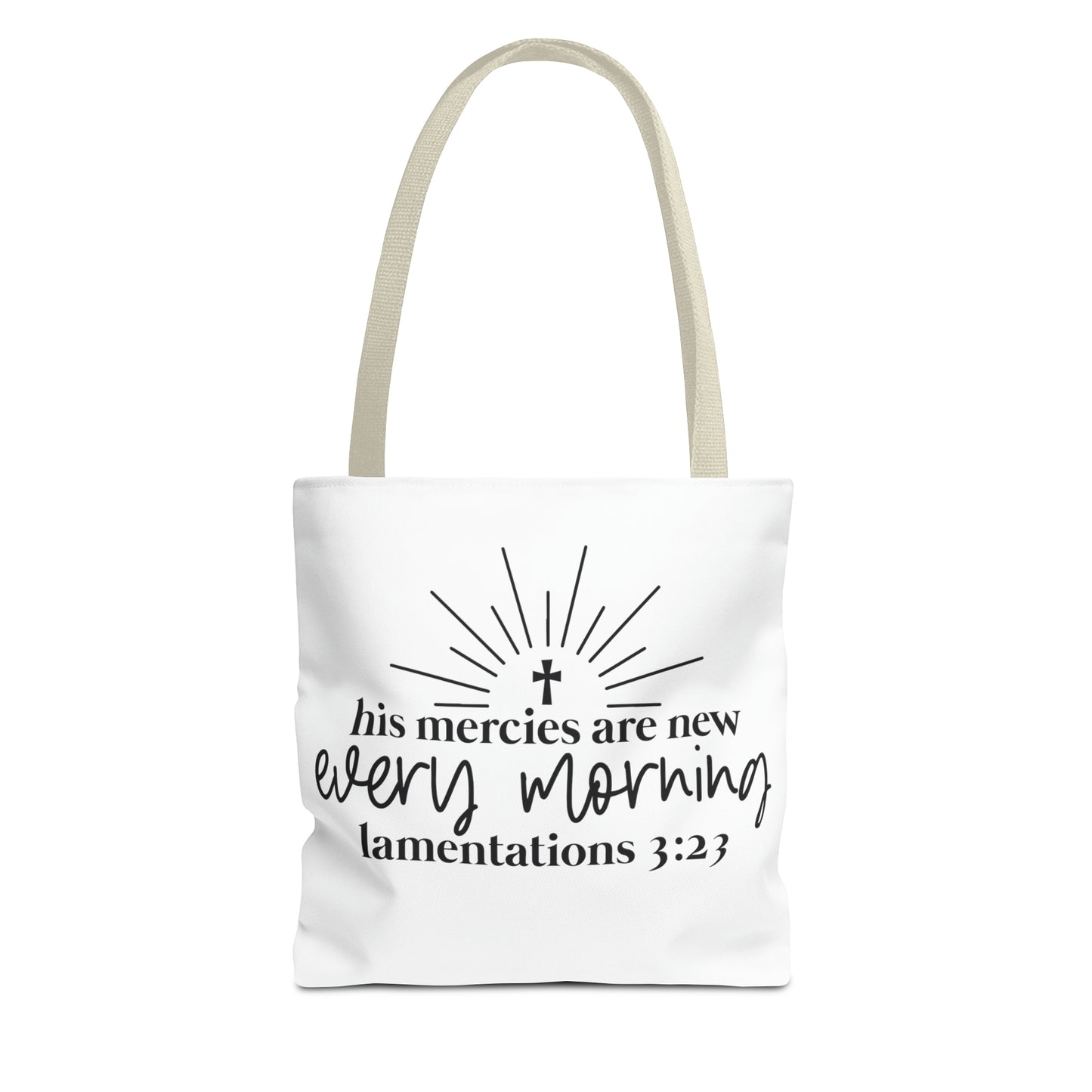 His Mercies Tote Bag (AOP)