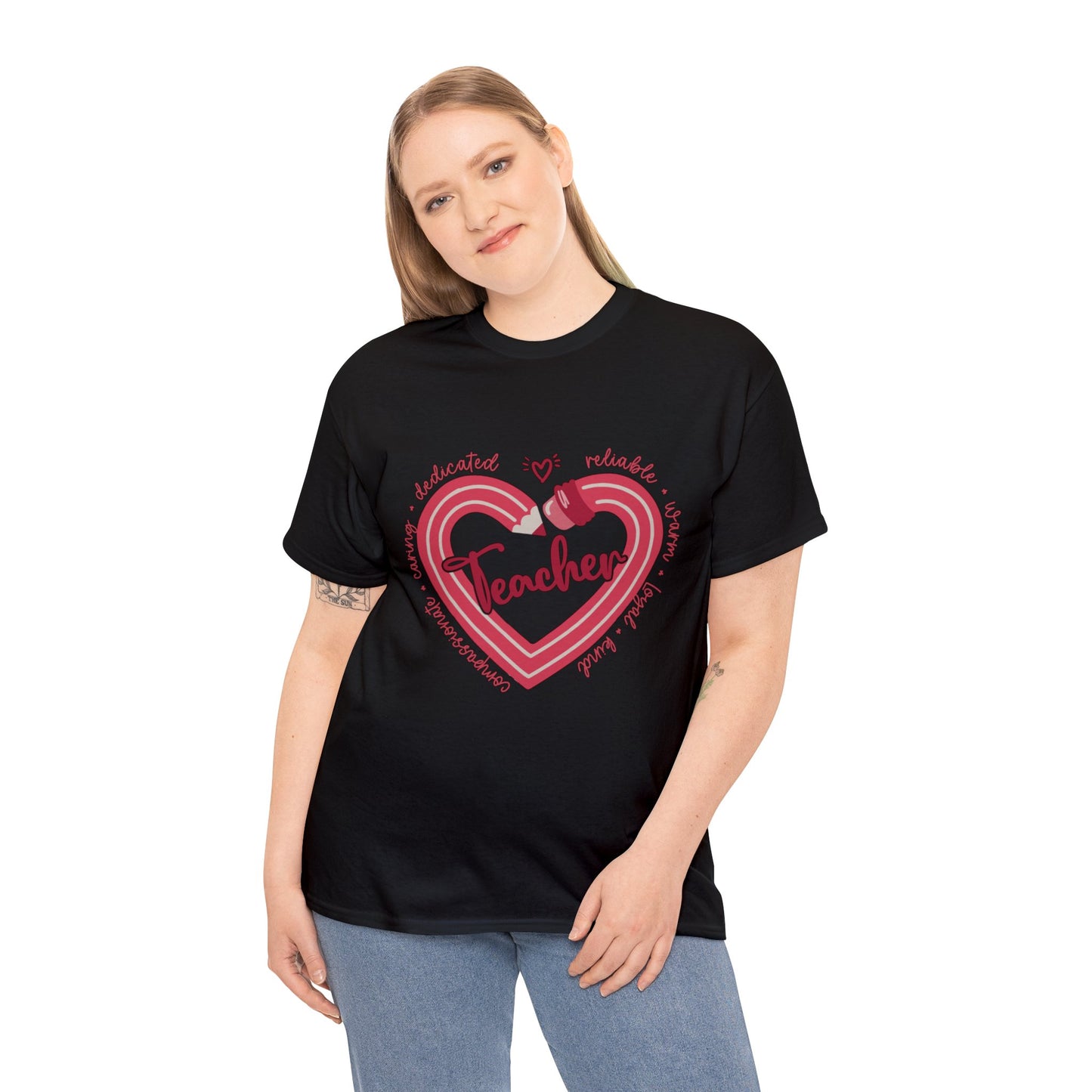 Teacher Heart Unisex Heavy Cotton Tee