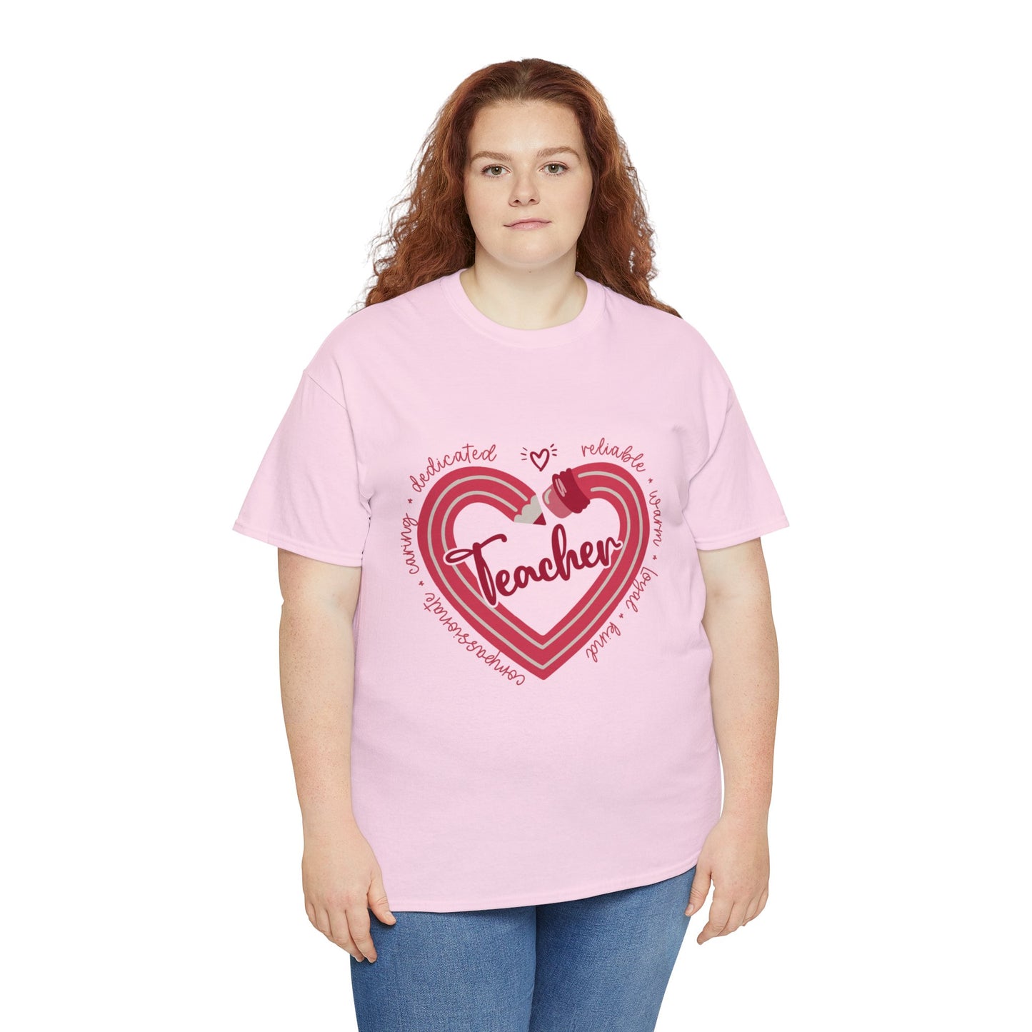 Teacher Heart Unisex Heavy Cotton Tee