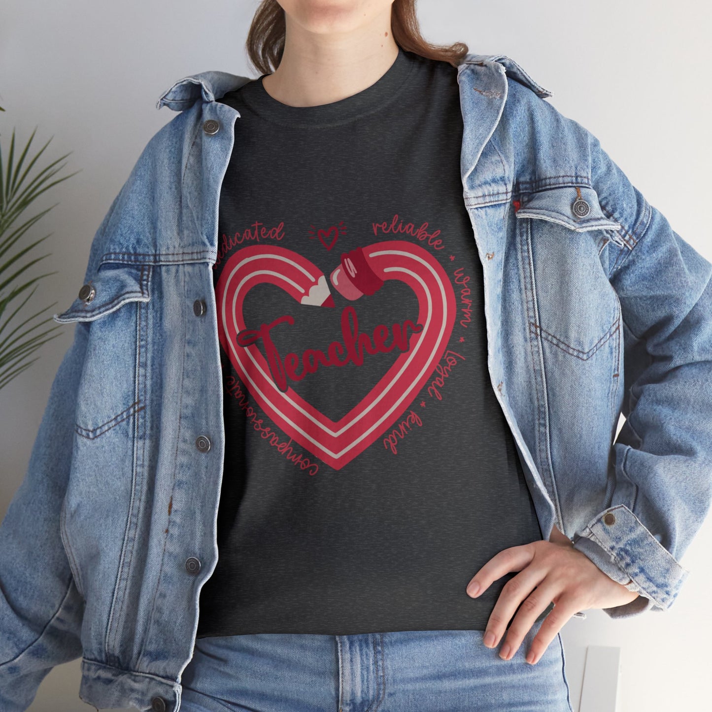 Teacher Heart Unisex Heavy Cotton Tee
