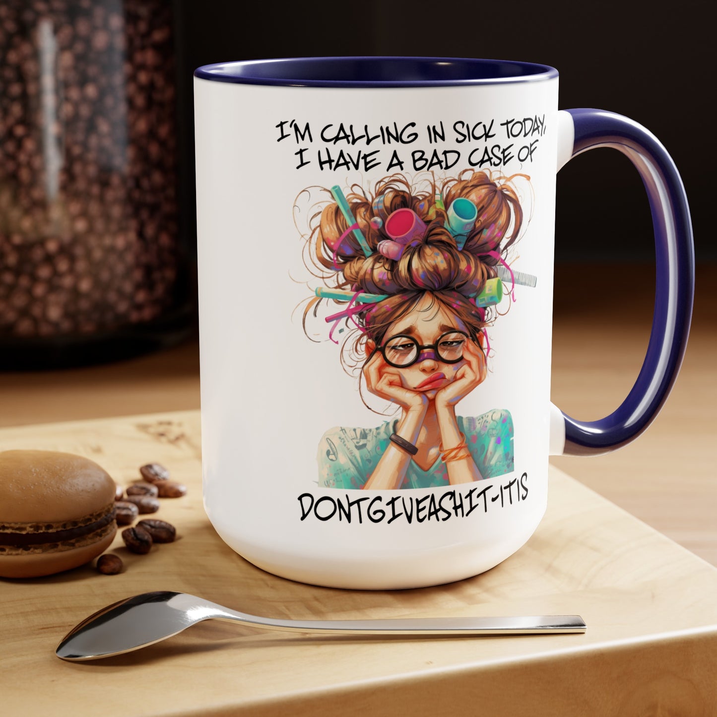 Calling In Sick Two-Tone Coffee Mugs, 15oz
