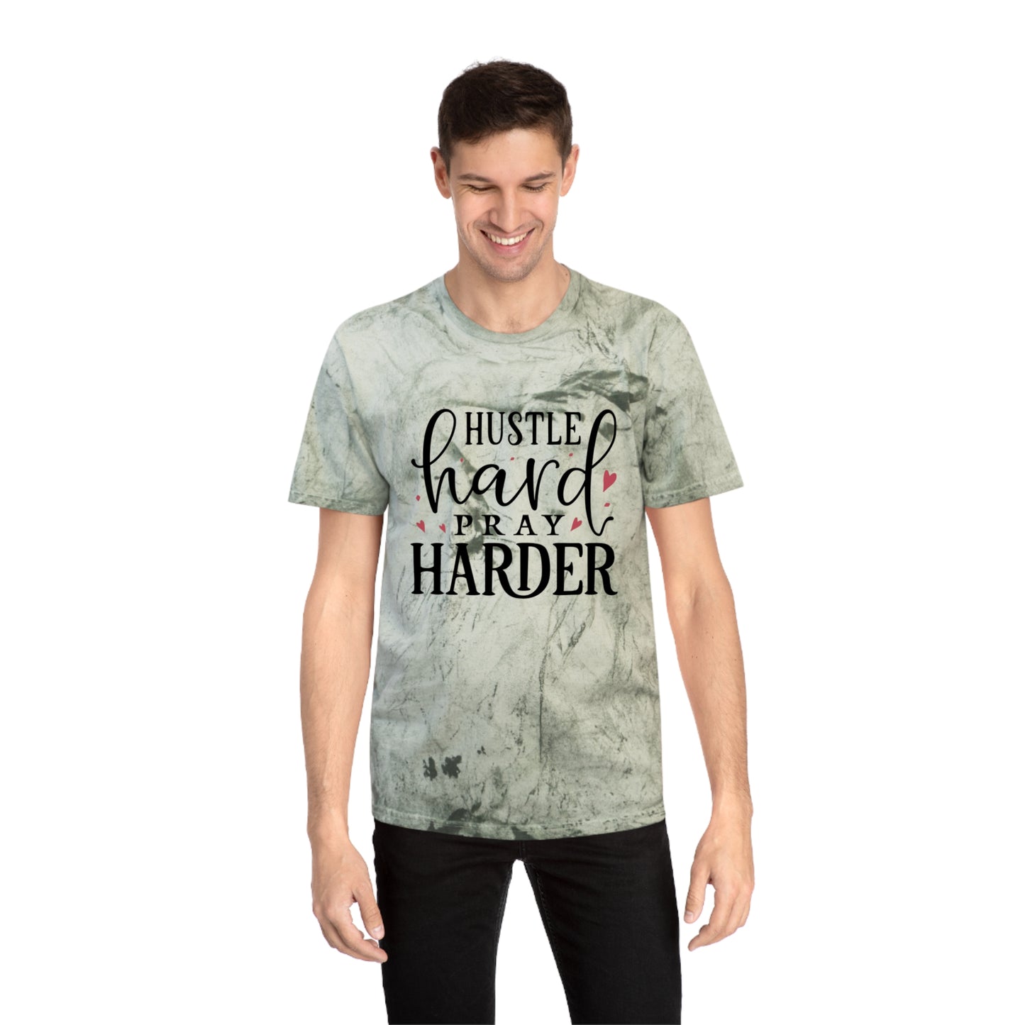 Hustle Hard Prayer Harder Unisex Color Blast T-Shirt