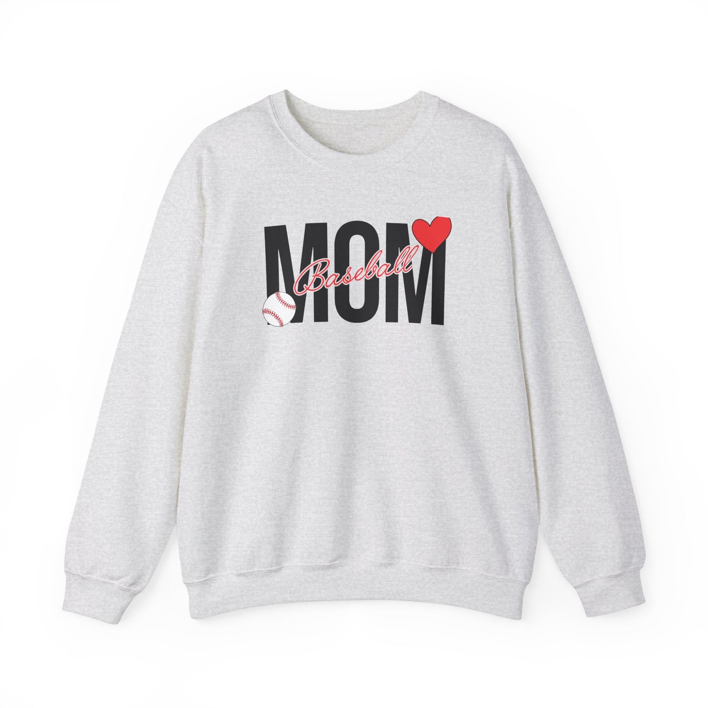 Baseball Mom Heart Unisex Heavy Blend™ Crewneck Sweatshirt