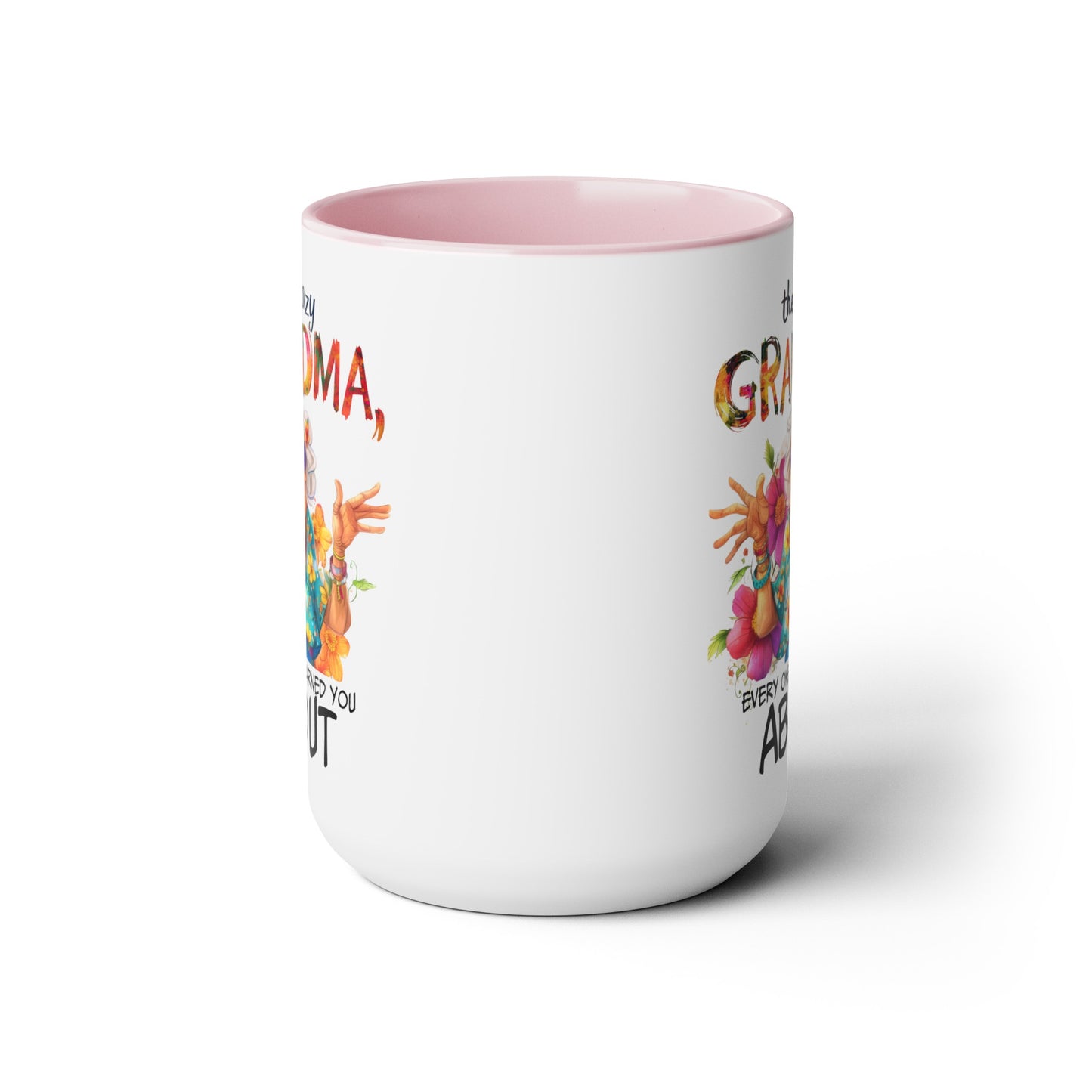 Crazy Grandma Two-Tone Coffee Mugs, 15oz
