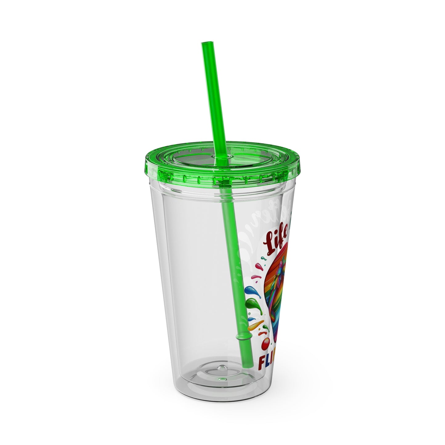 Life is Better in Flip Flops Sunsplash Tumbler with Straw, 16oz